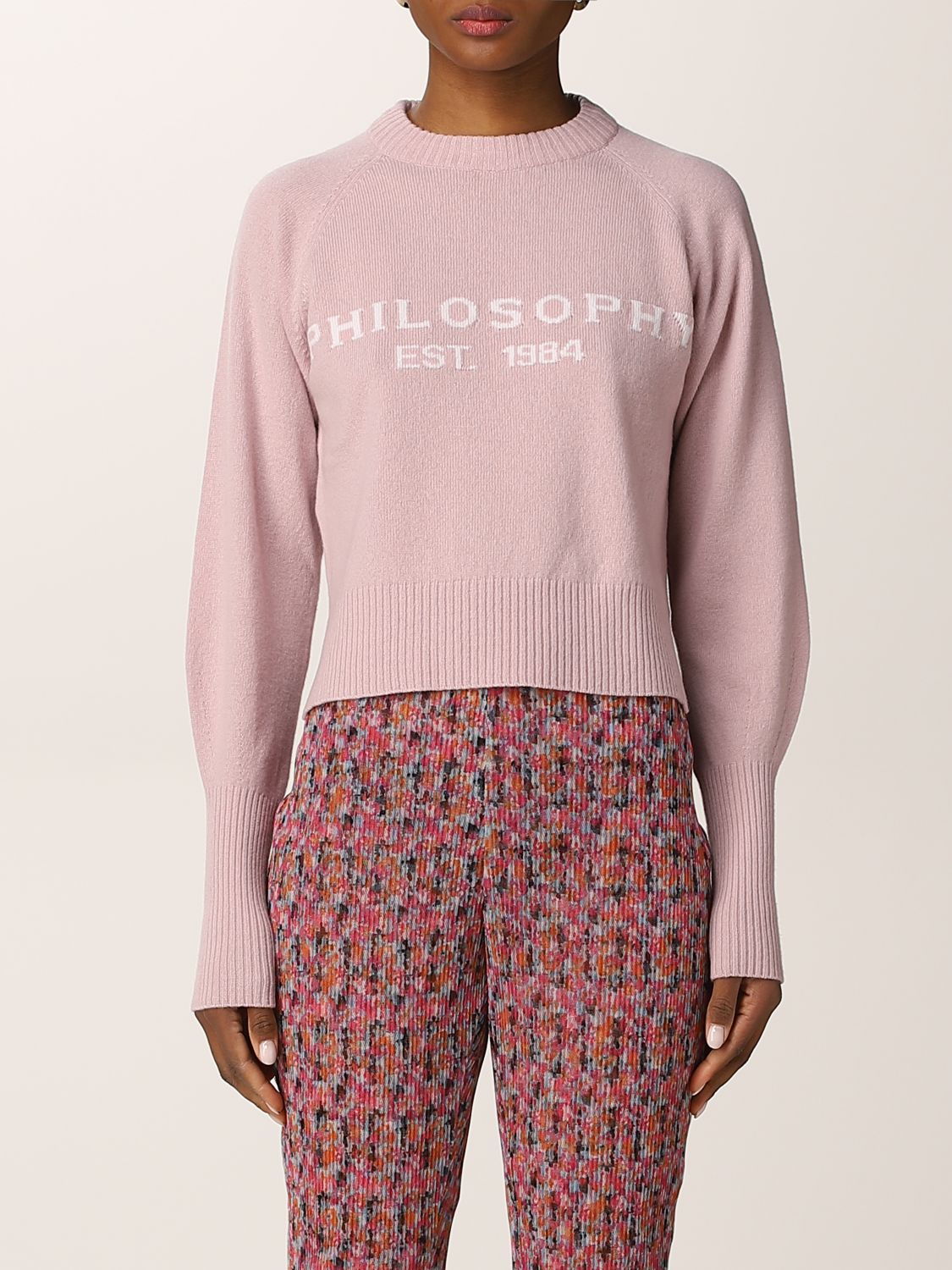Sweater Philosophy Di Lorenzo Serafini: Philosophy Di Lorenzo Serafini sweater with logo pink 1