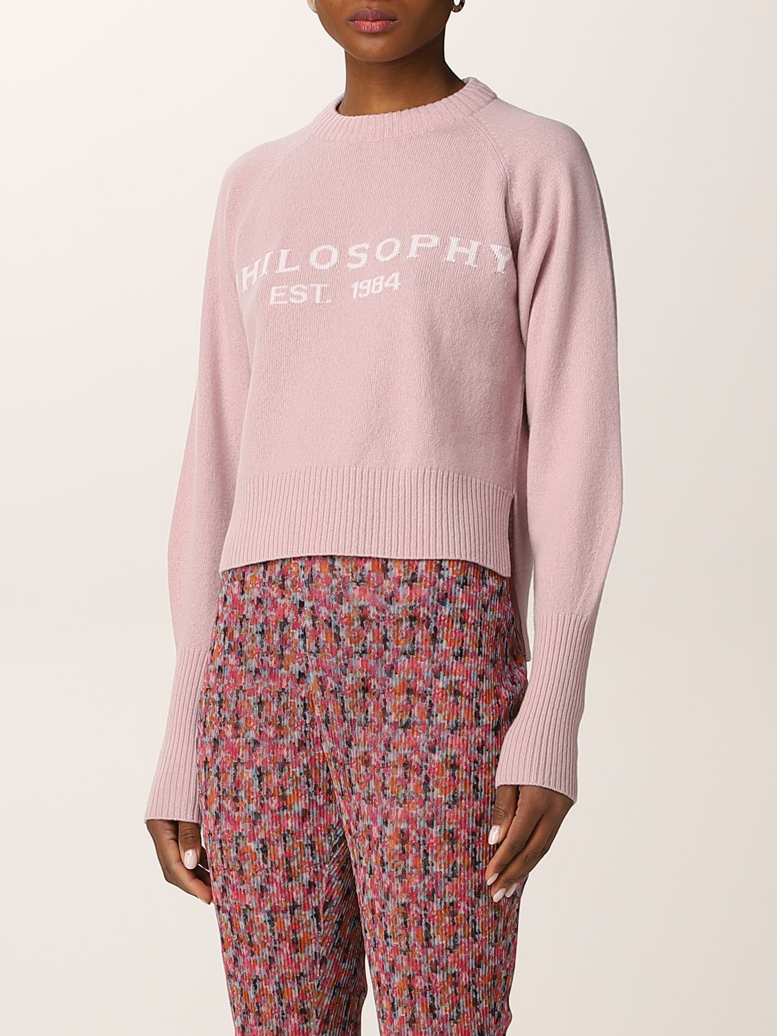 Sweater Philosophy Di Lorenzo Serafini: Philosophy Di Lorenzo Serafini sweater with logo pink 4
