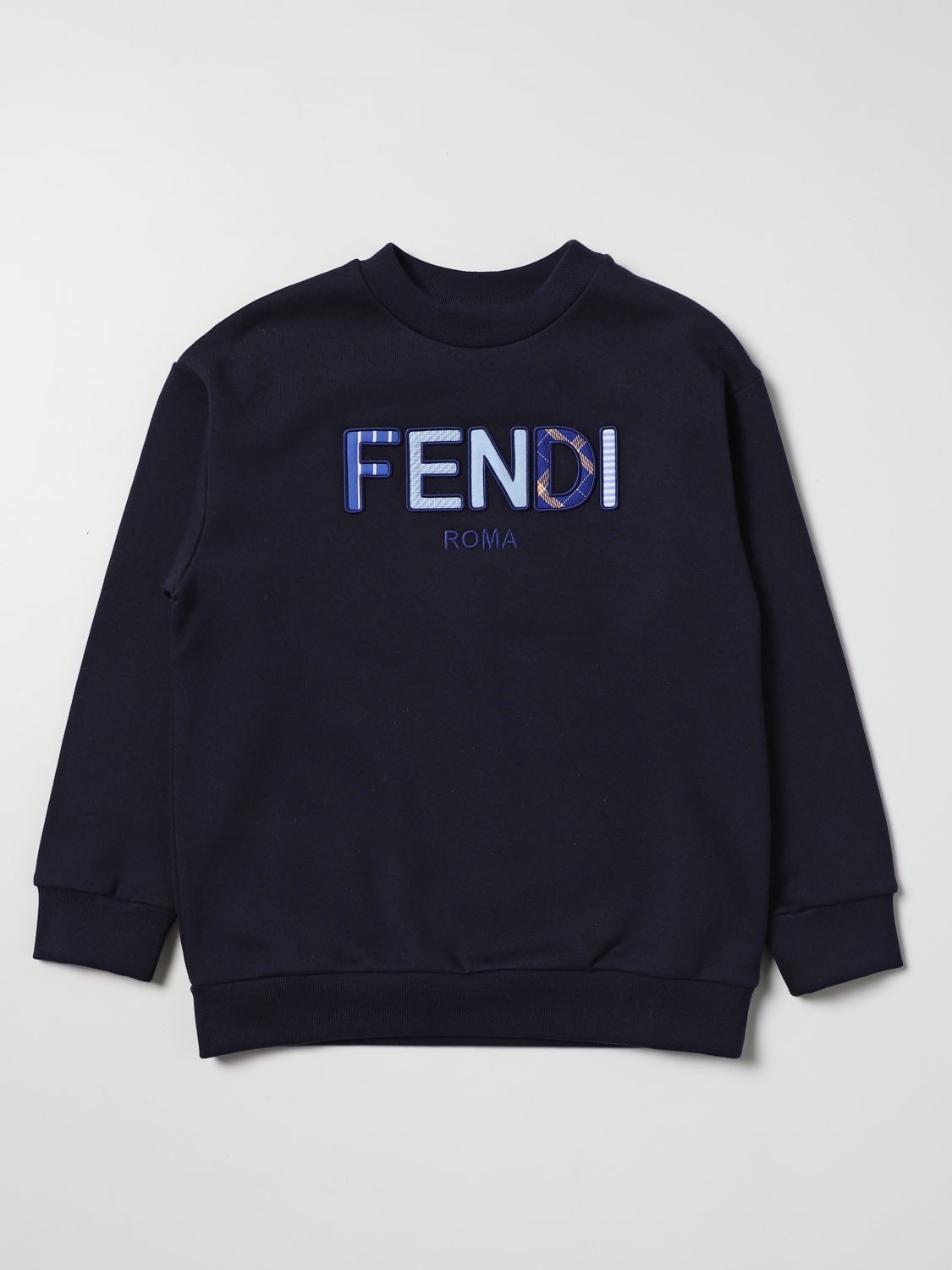 Maglia Fendi: Felpa Fendi in cotone con logo blue navy 1