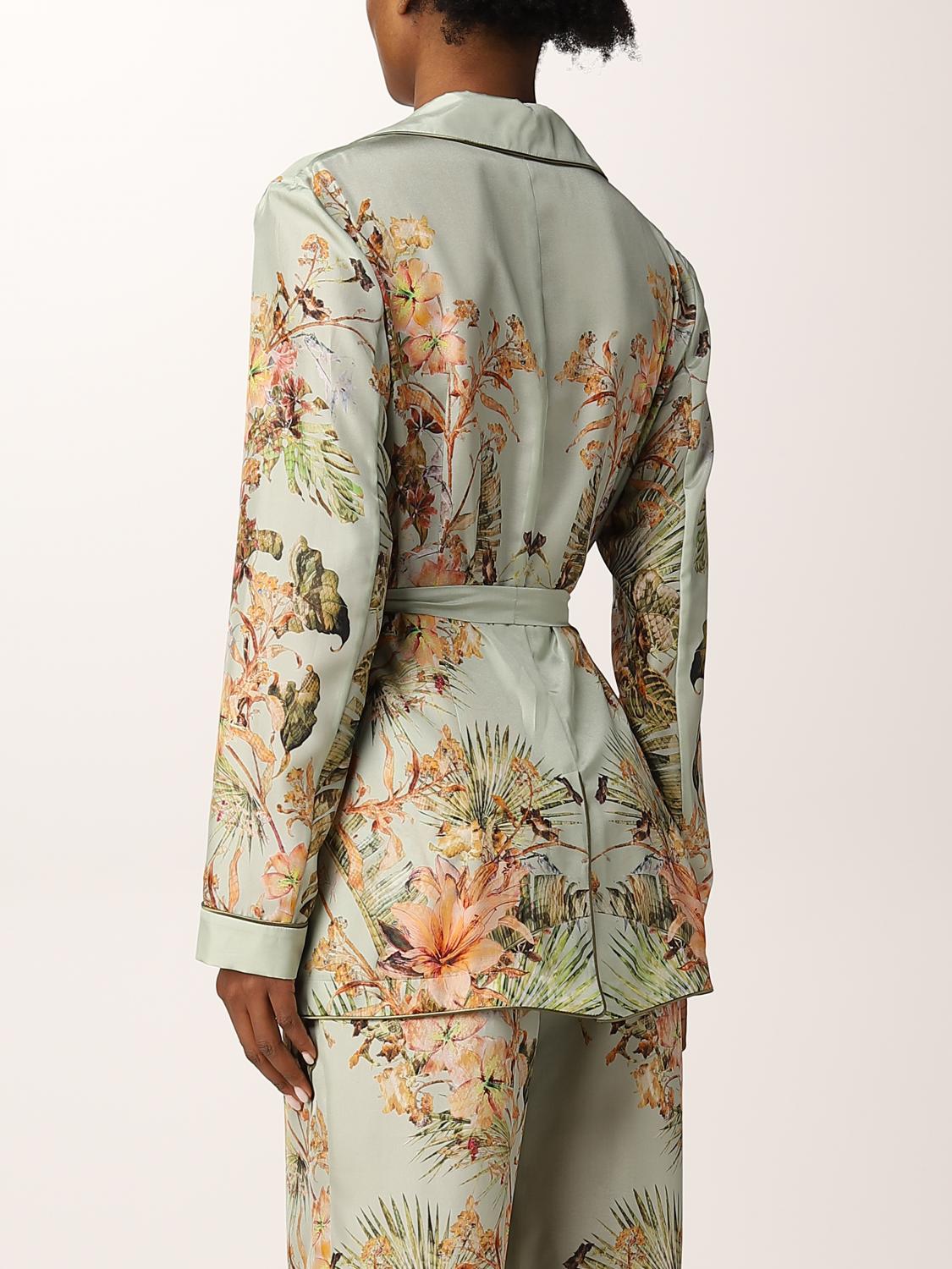 ALBERTA FERRETTI: Blazer in seta habotai - Verde | Blazer Alberta Ferretti  02191631 GIGLIO.COM