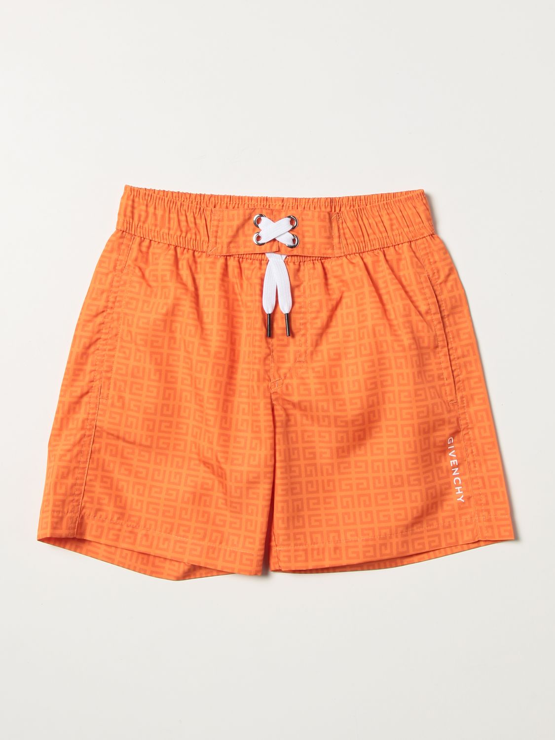 Swimsuit Givenchy: Givenchy swim trunks with logo allover orange 1