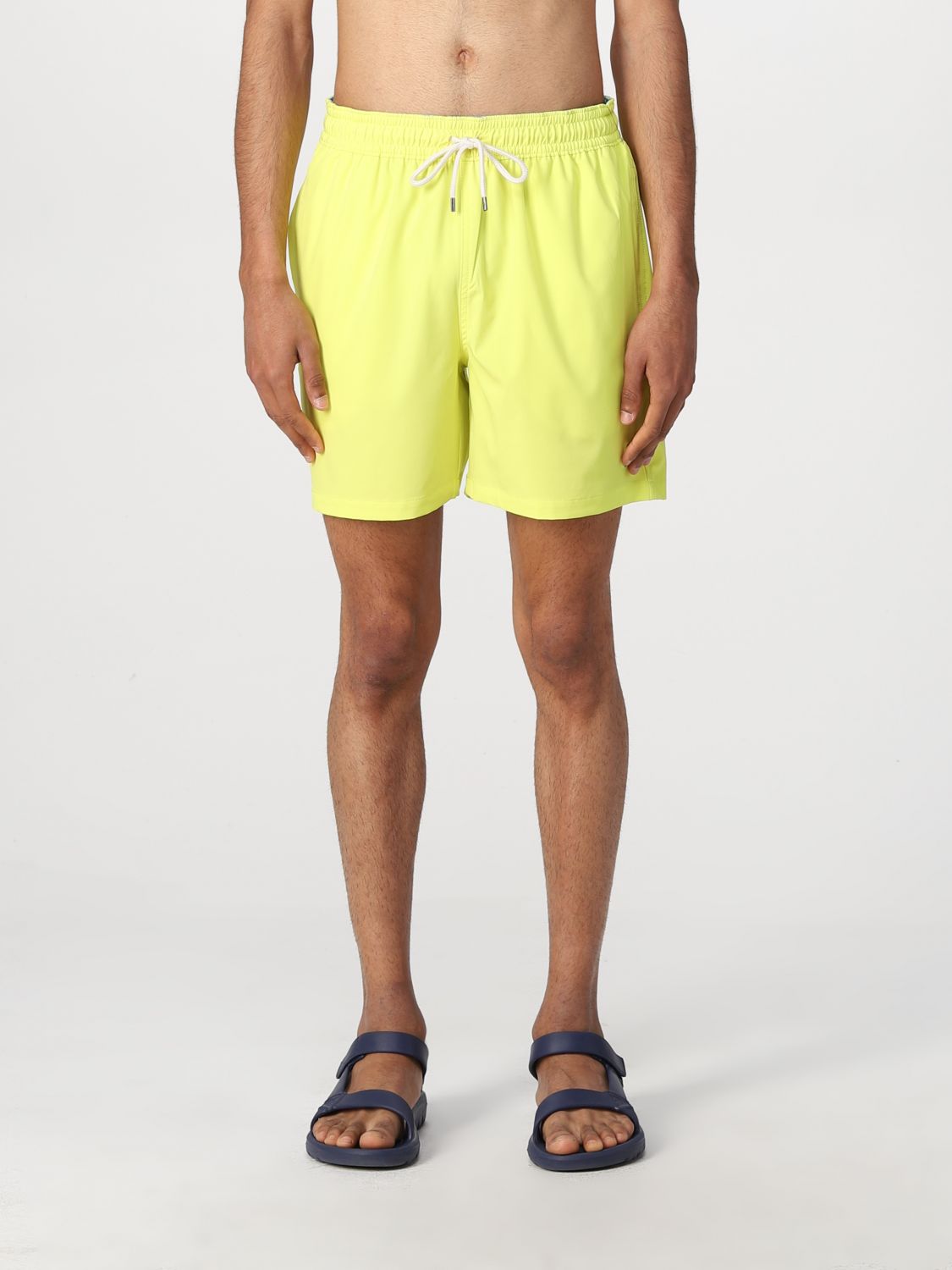 Polo Ralph Lauren Boxer Swimsuit With Logo In Lemon