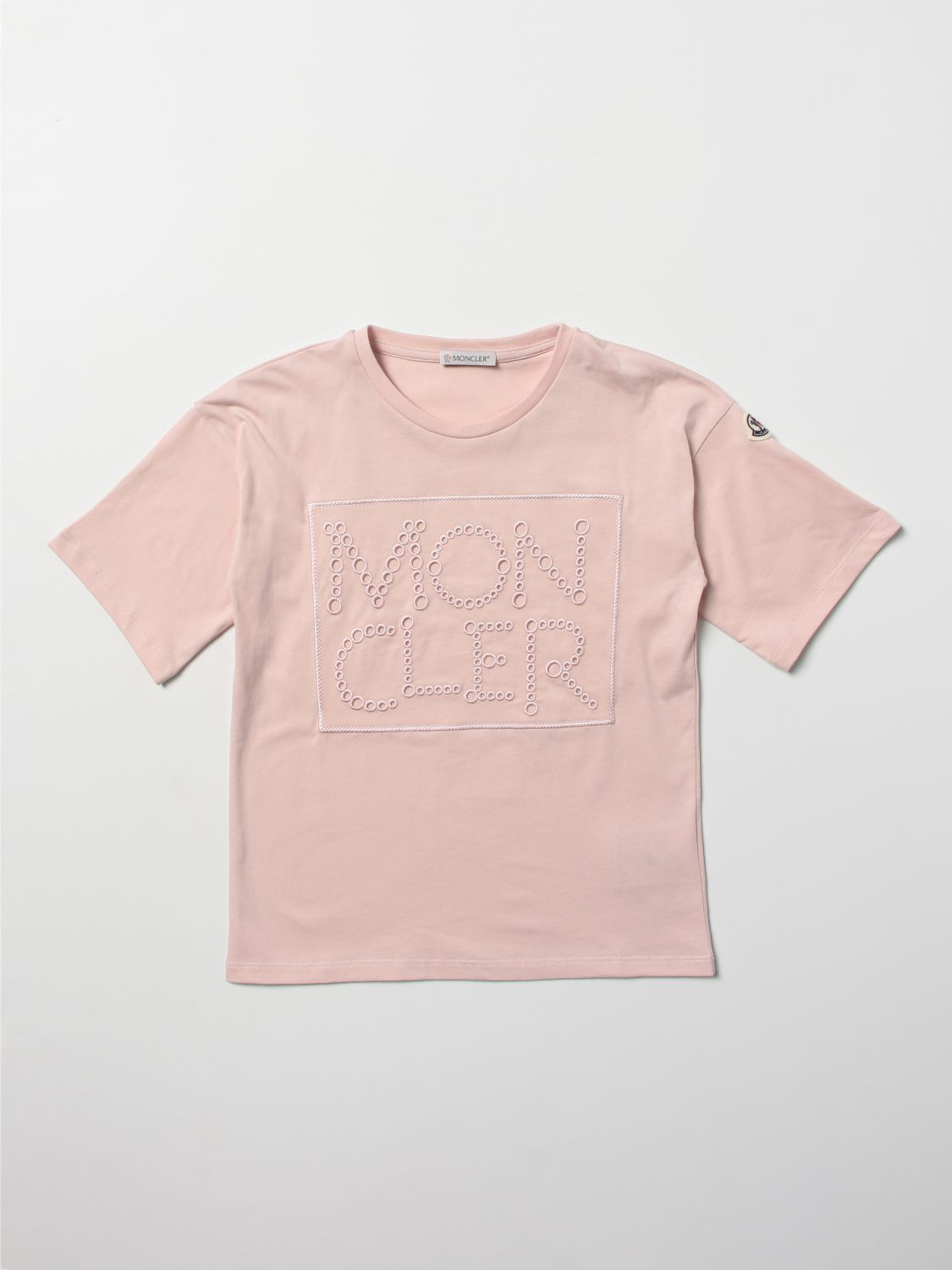 T恤 Moncler: T恤 儿童 Moncler 粉色 1