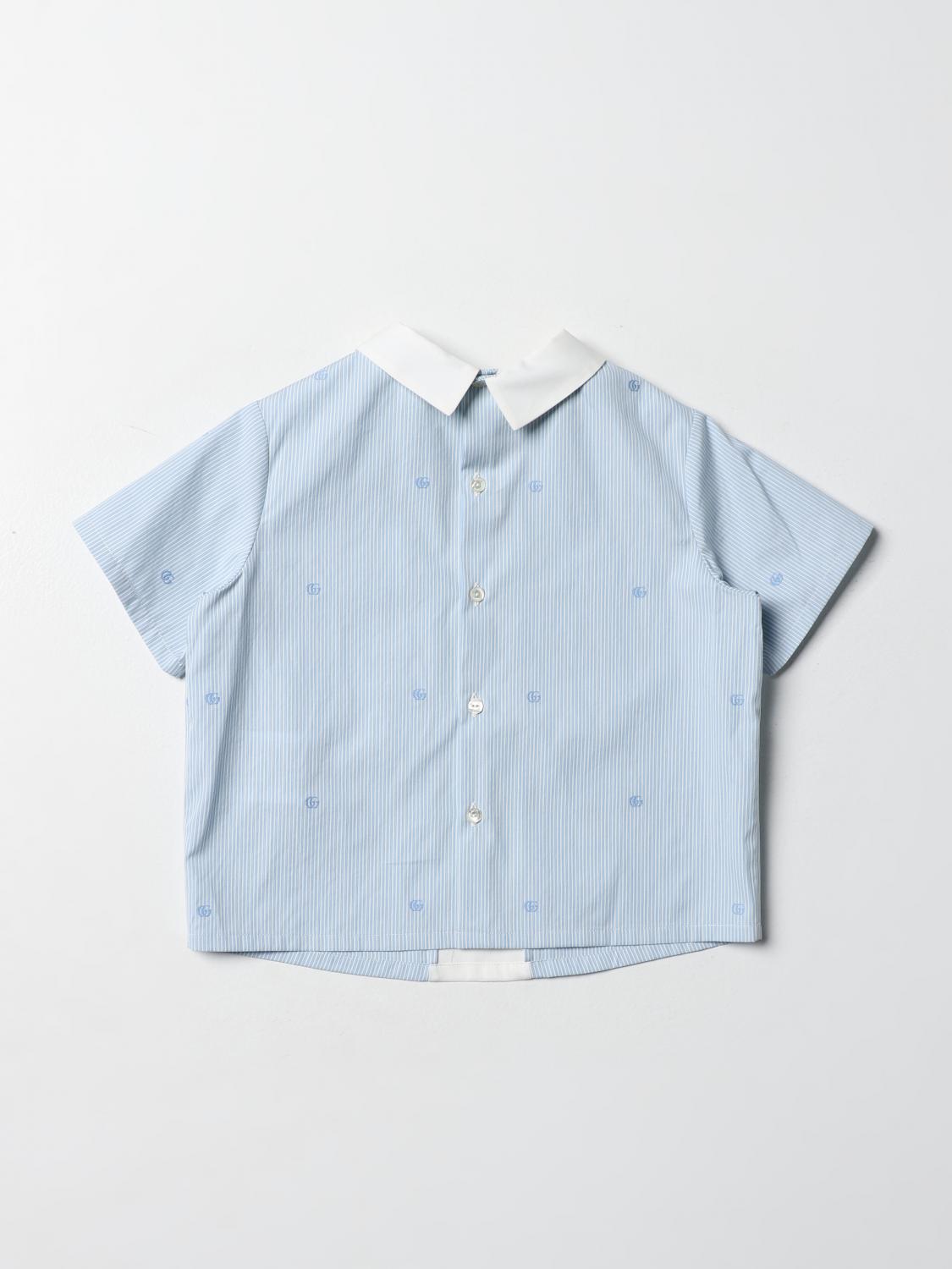 GUCCI: Camicia bambino - Azzurro | Camicia Gucci 671081XWARE GIGLIO.COM