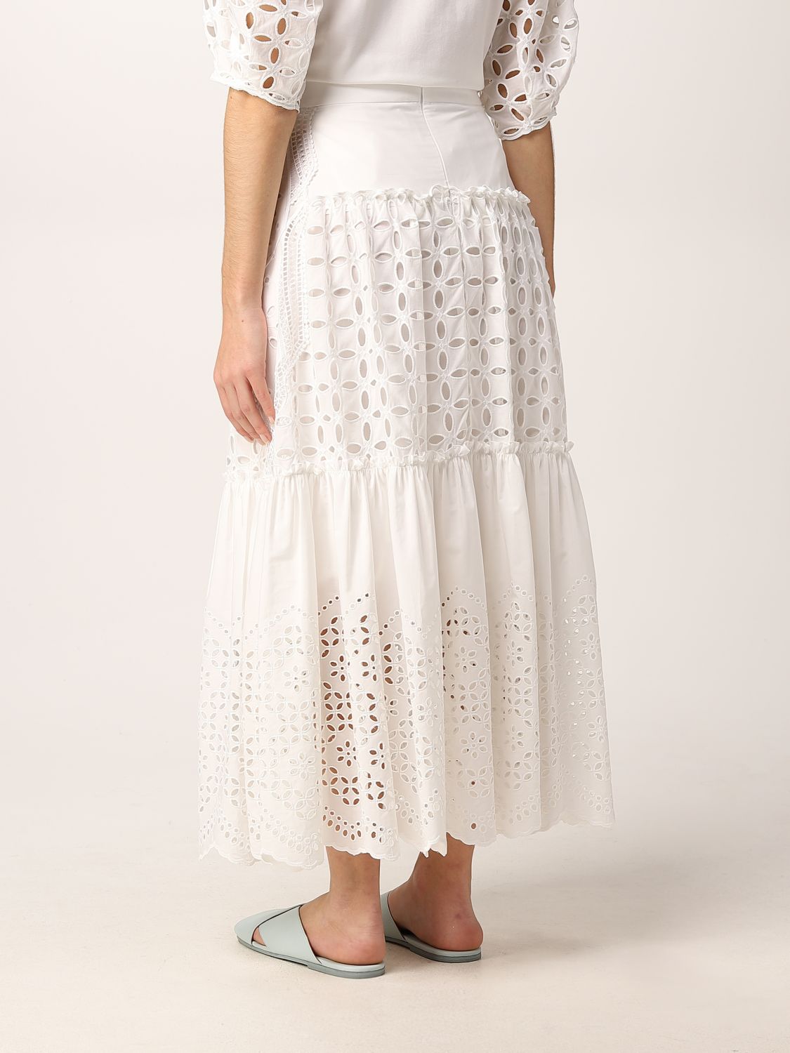 Womens Clothing Skirts Maxi skirts Alberta Ferretti Cotton Ble in White 