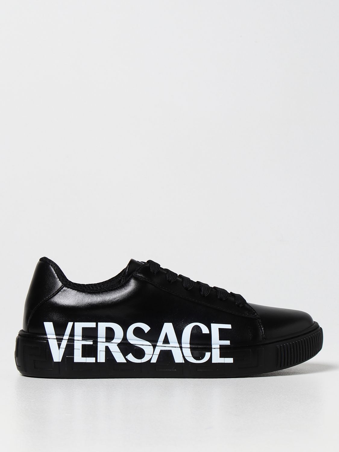 Shoes Young Versace: Versace Young sneakers in leather black 1