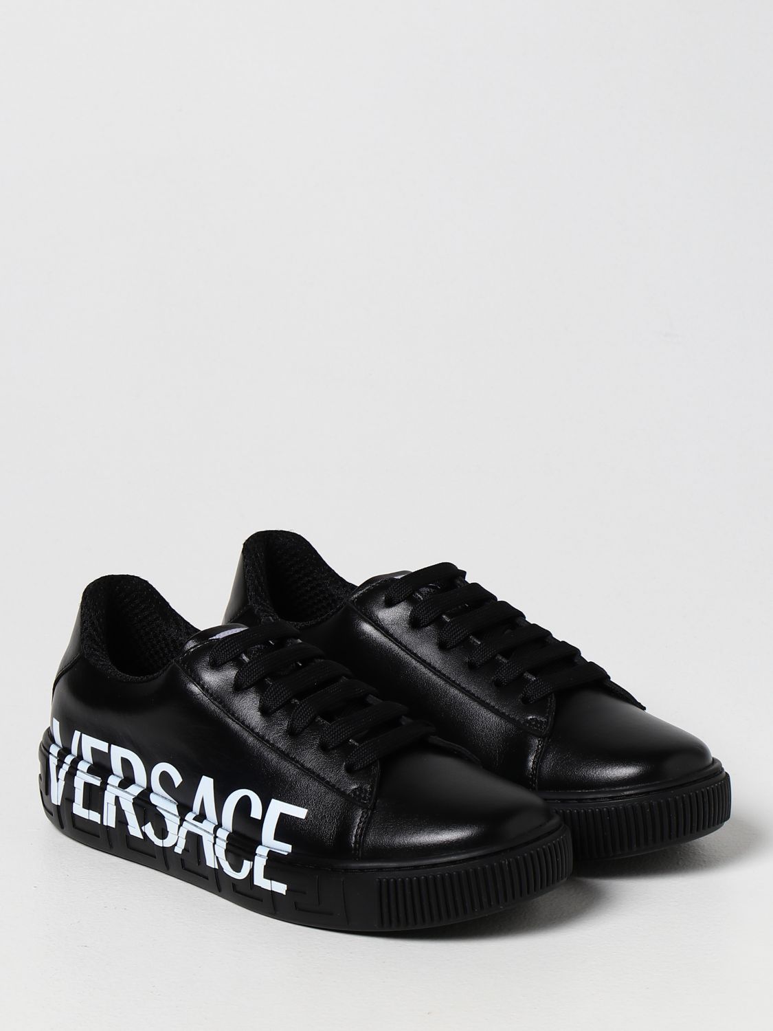 Shoes Young Versace: Versace Young sneakers in leather black 2