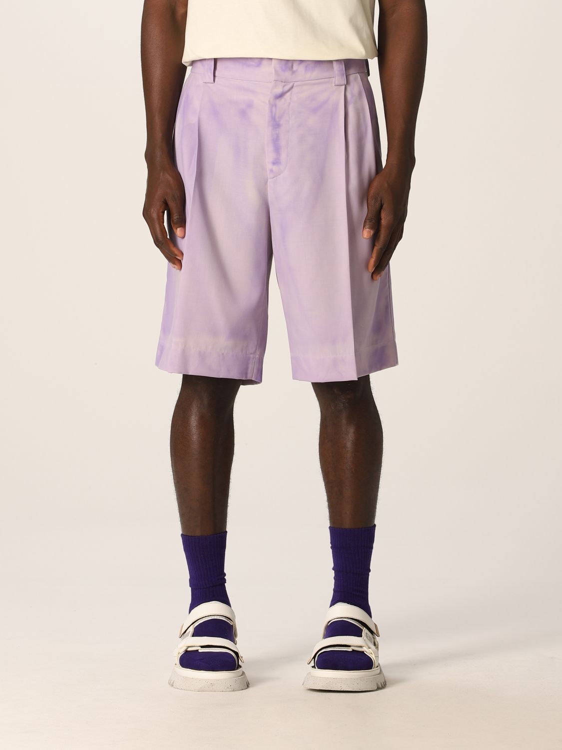 Homme Vêtements Shorts Bermudas Bermuda à taille mi-haute Laines MSGM pour homme en coloris Violet 