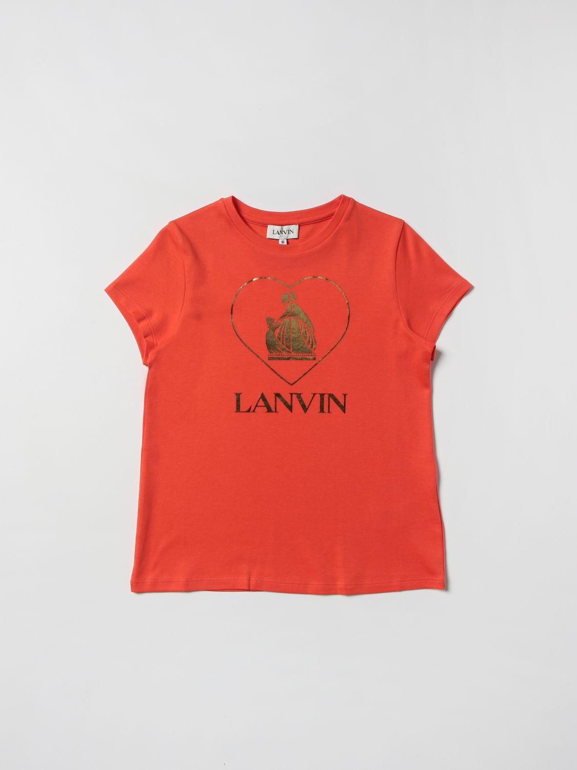 Lanvin Kids' Logo T-shirt In Peach
