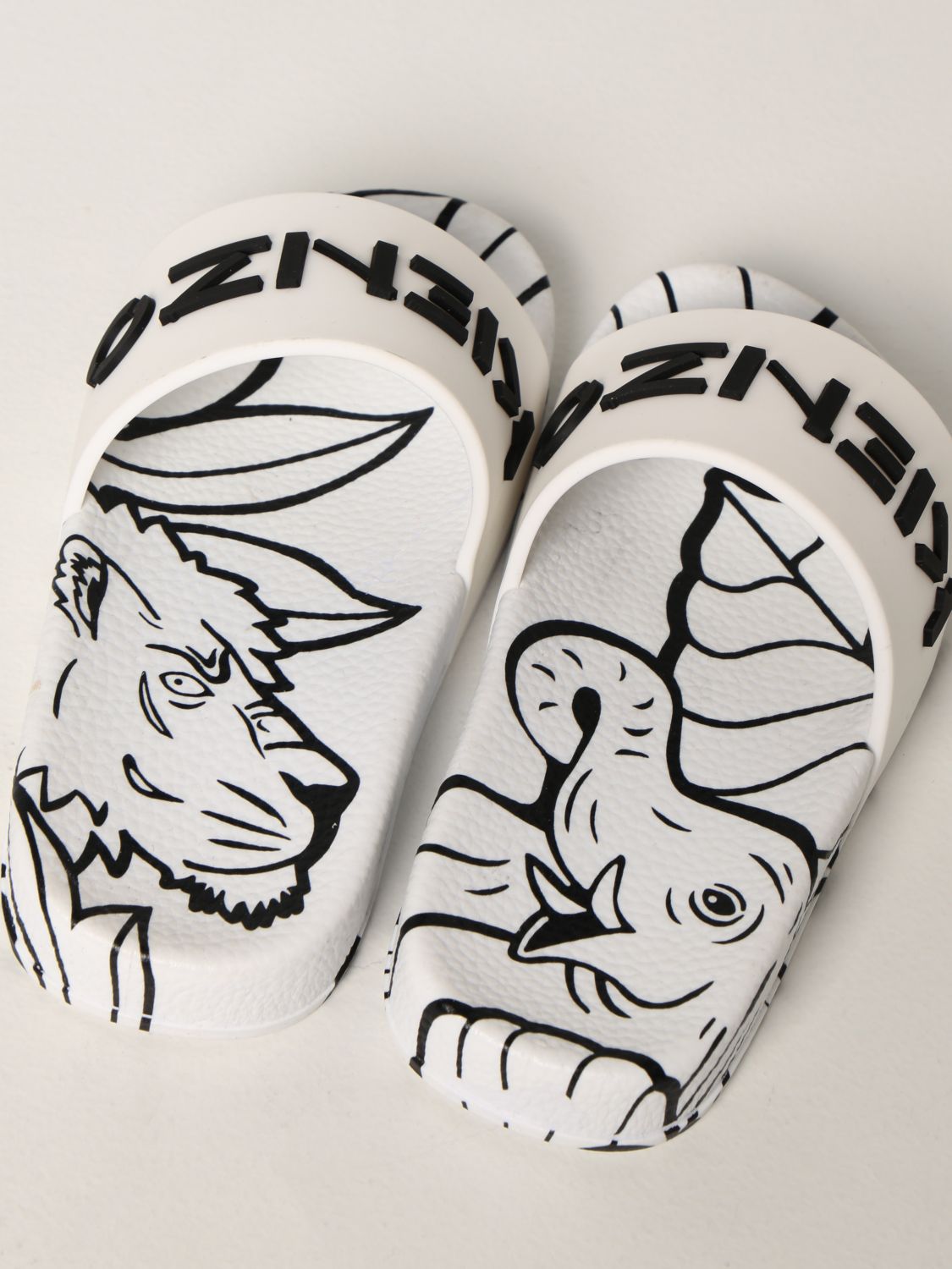 Shoes Kenzo Junior: Kenzo Junior slide sandal in rubber white 4