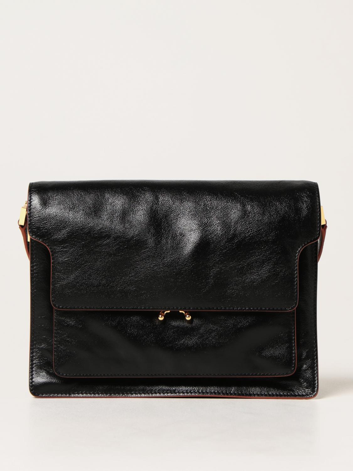 MARNI: Trunk leather crossbody bag - Black | Marni crossbody bags ...