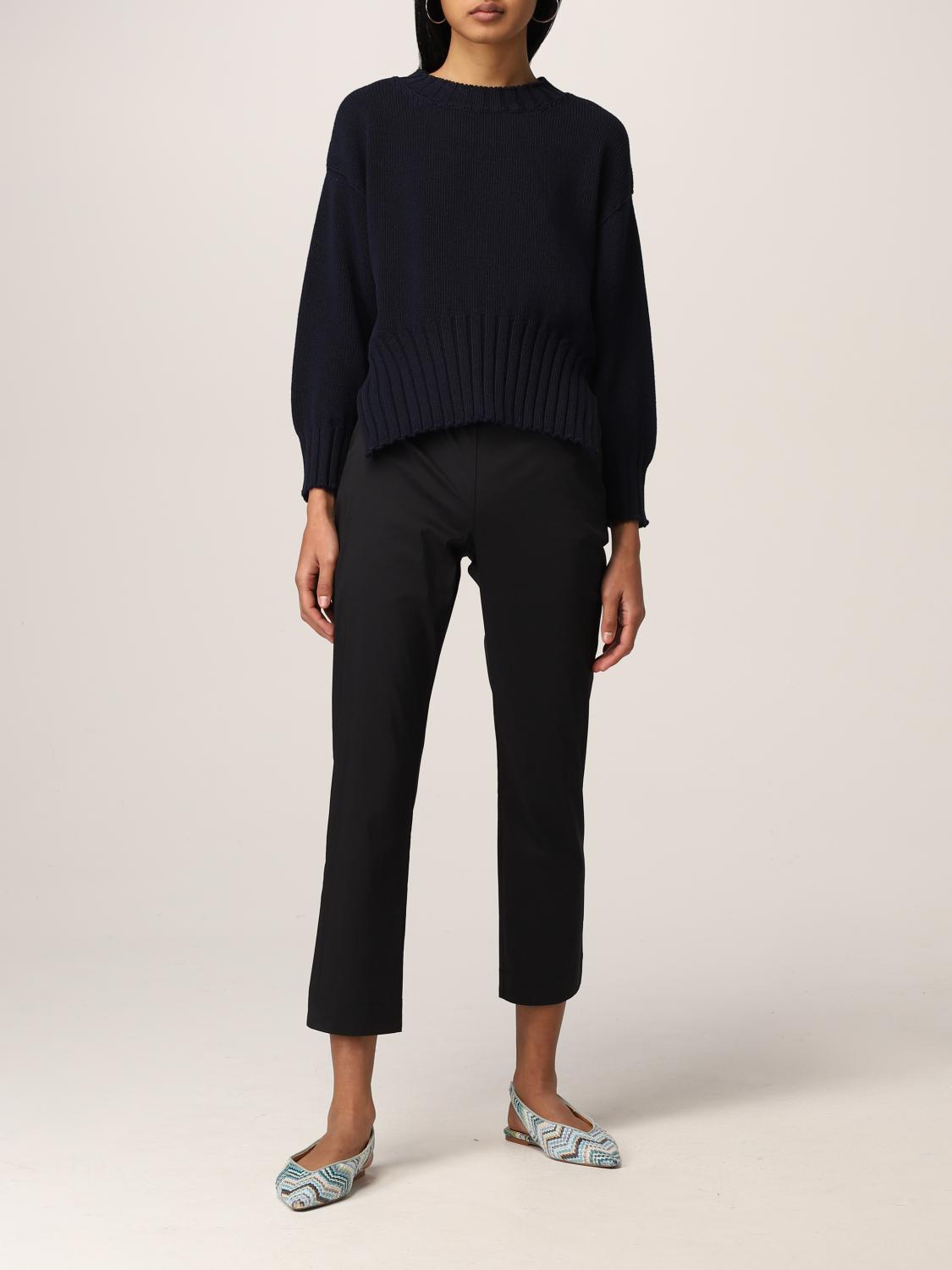 LIVIANA CONTI: Leggings in popeline stretch - Nero | Pantalone Liviana Conti  CNTK37 GIGLIO.COM