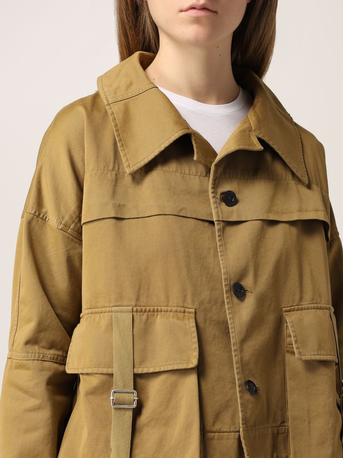 Markeret kort Masaccio Dondup Outlet: cropped jacket in cotton gabardine - Beige | Dondup jacket  DJ467GF0440DPTD online on GIGLIO.COM