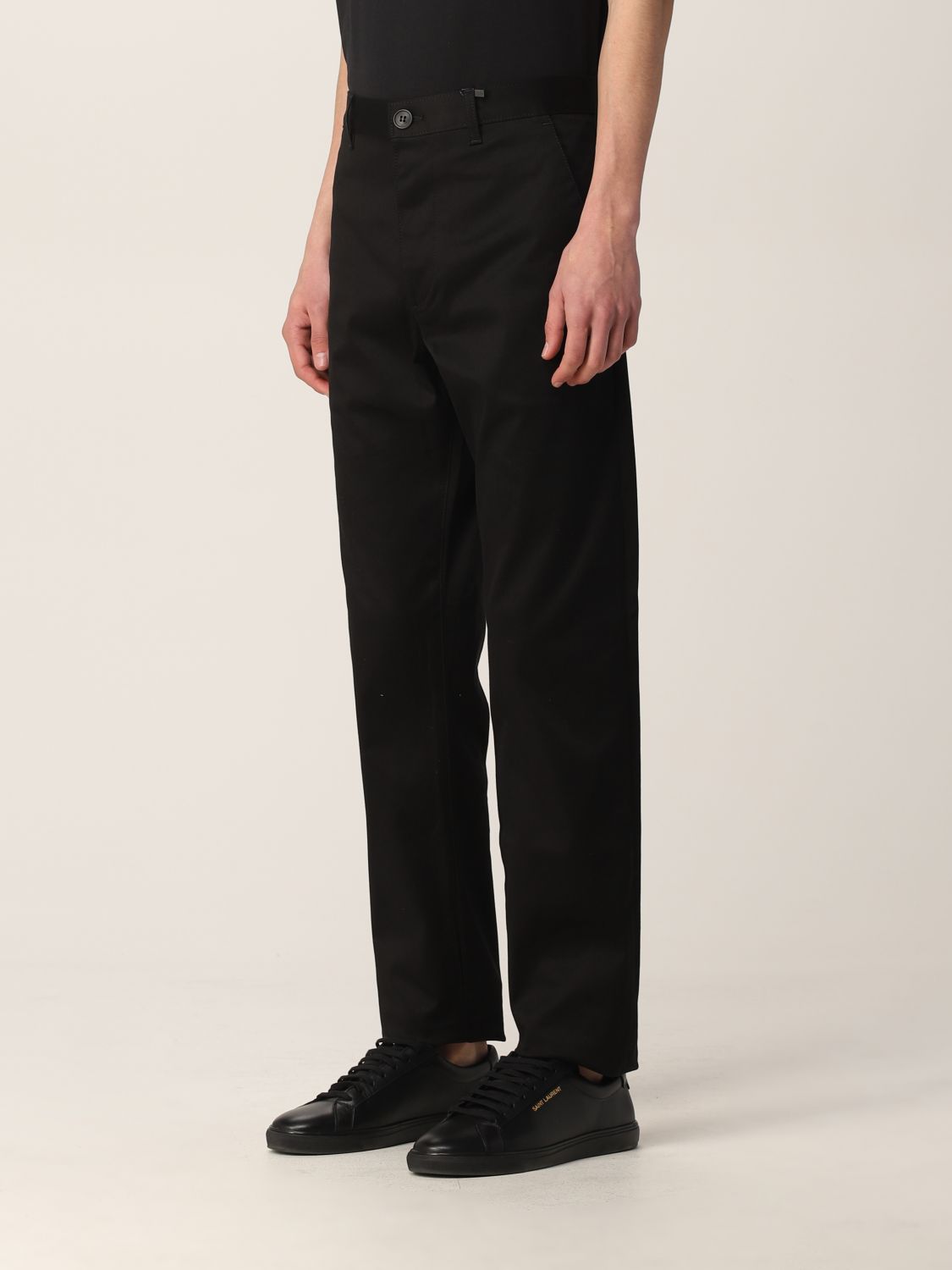 Pantalone Saint Laurent: Pantalone chino Saint Laurent in gabardine nero 3
