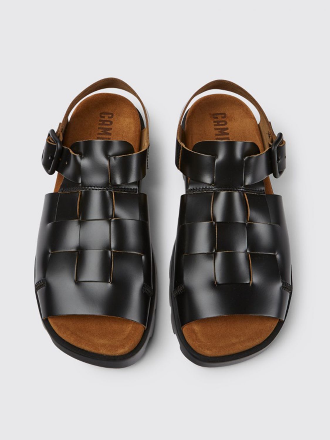 CAMPER: Brutus sandals in calfskin | Flat Sandals Camper Women Black ...