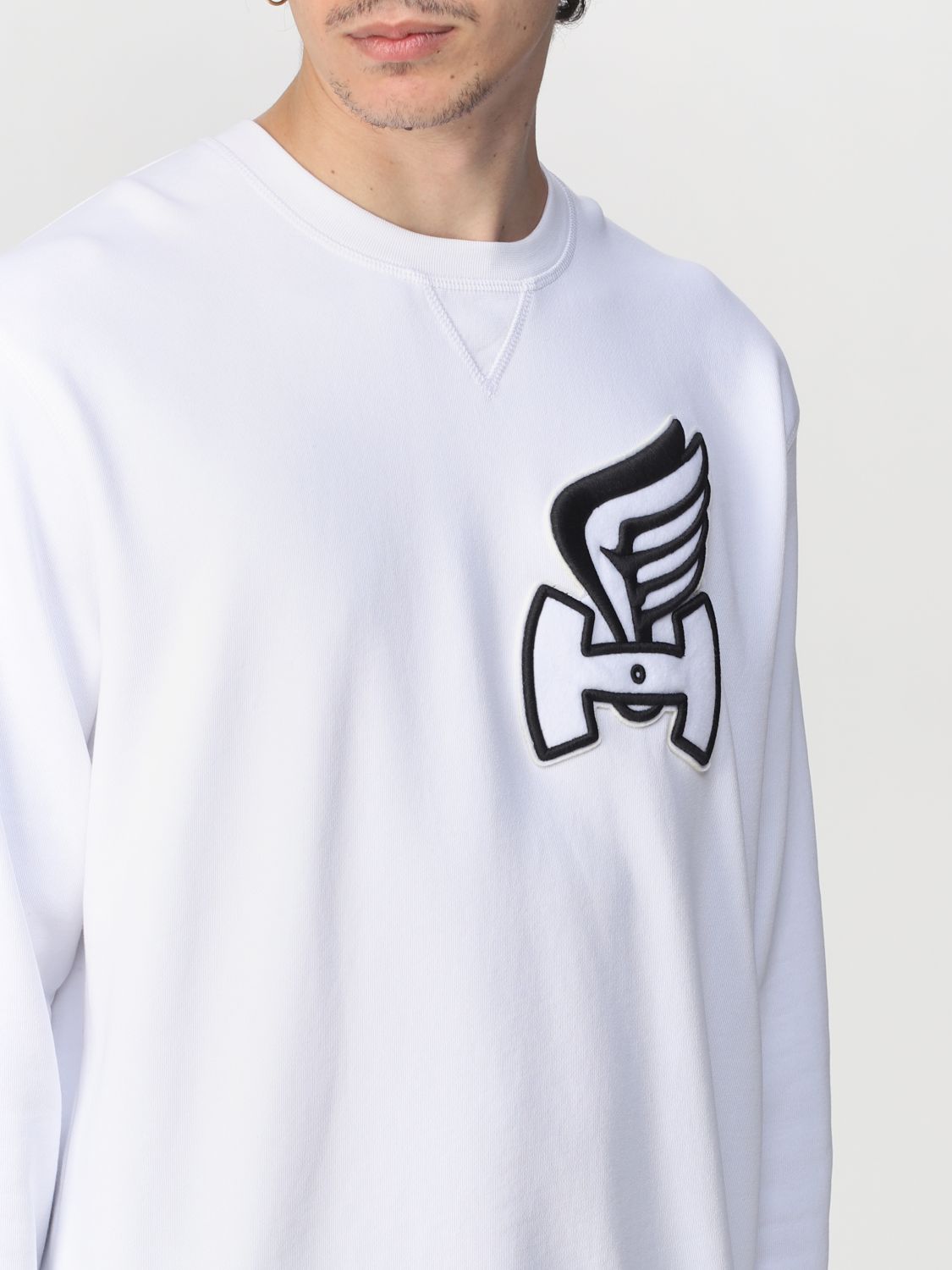 Sweatshirt Hogan: Hogan cotton jumper with logo patch white 4