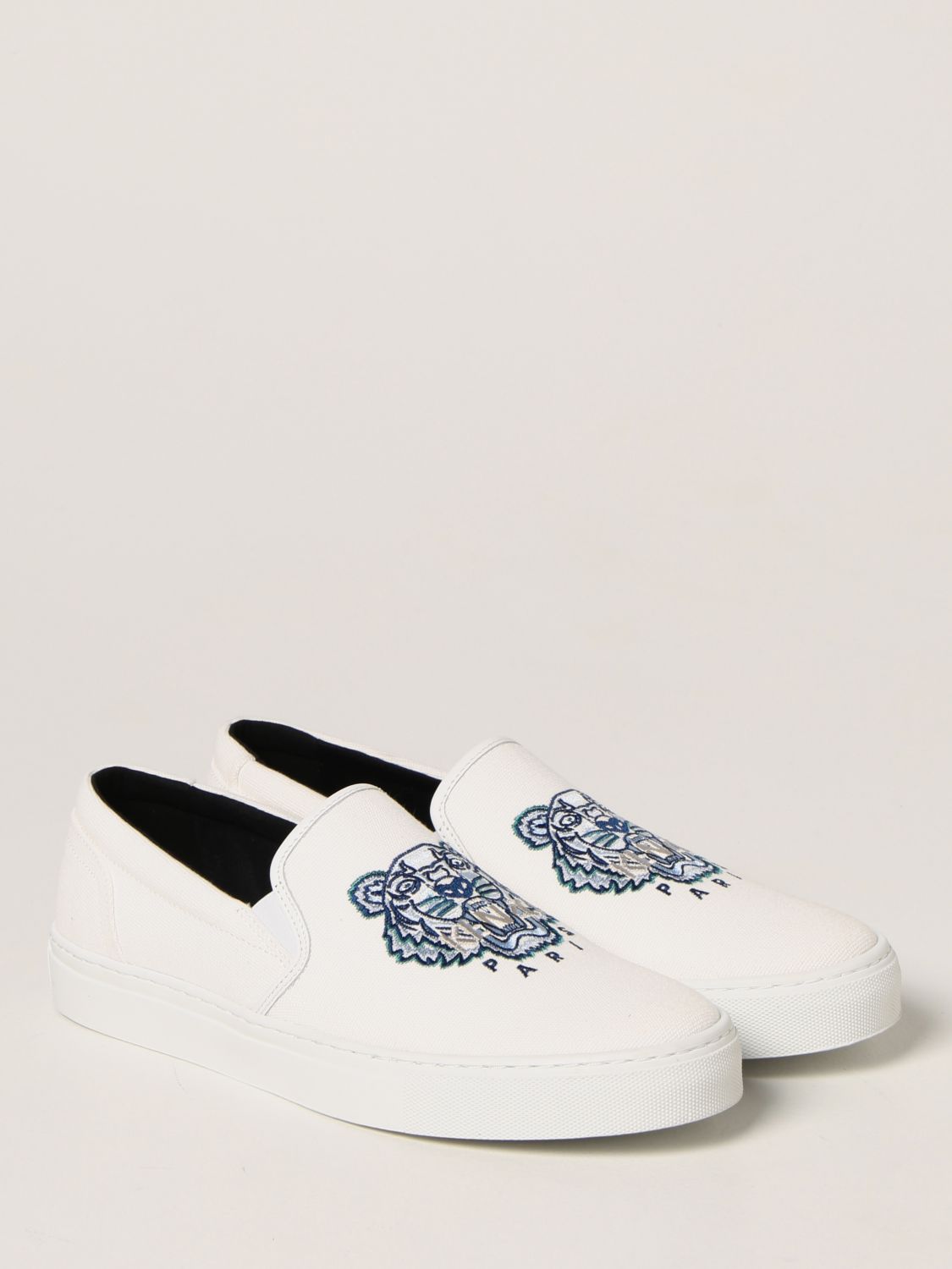 Trainers Kenzo: Kenzo canvas trainers with Tiger logo white 2