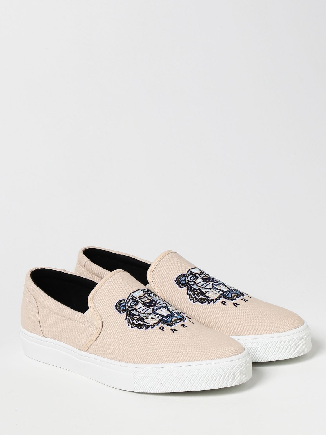 Trainers Kenzo: Kenzo canvas trainers with Tiger logo beige 2