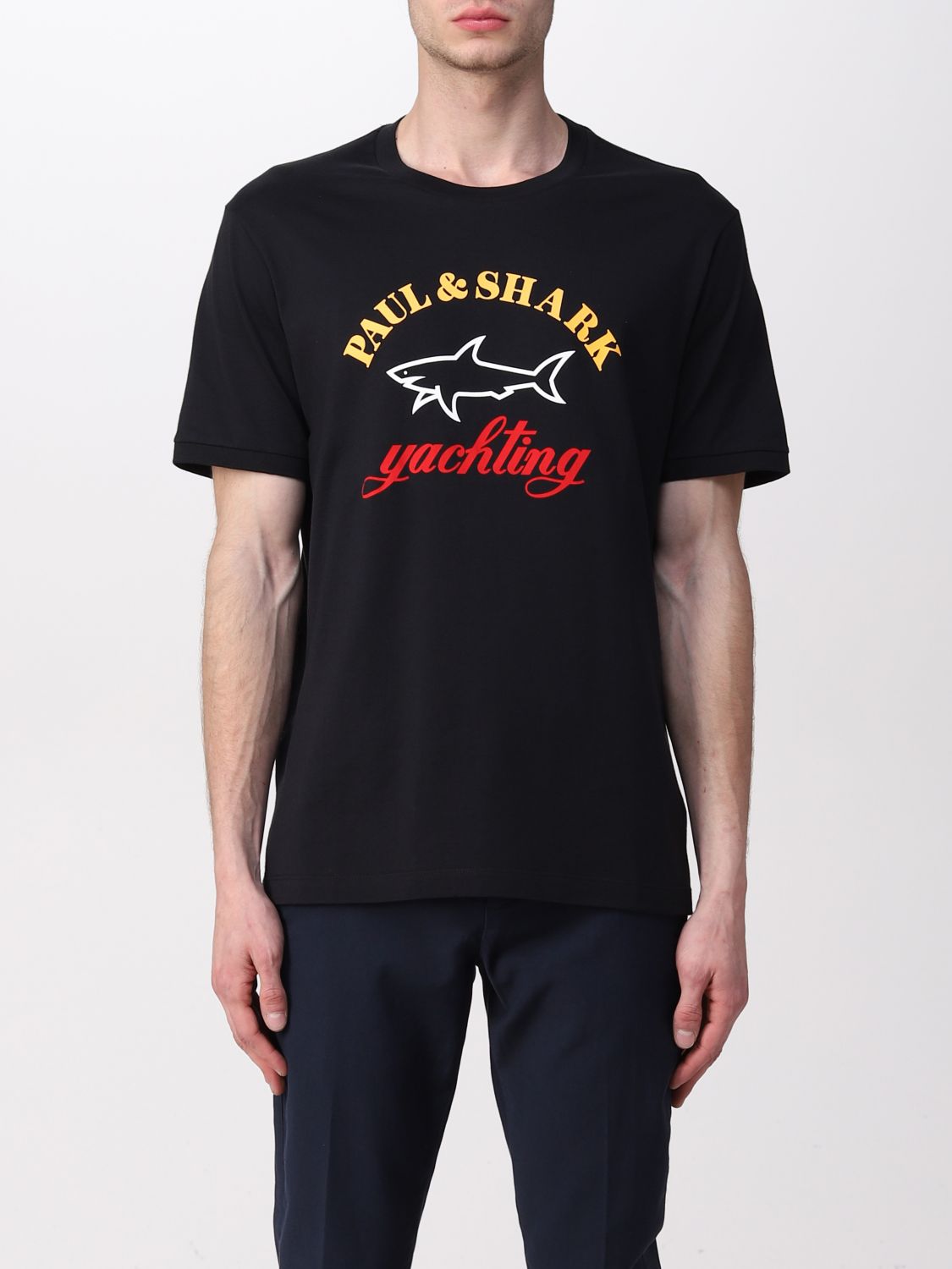 PAUL & SHARK: t-shirt for man - Black | Paul & Shark t-shirt C0P1006 ...