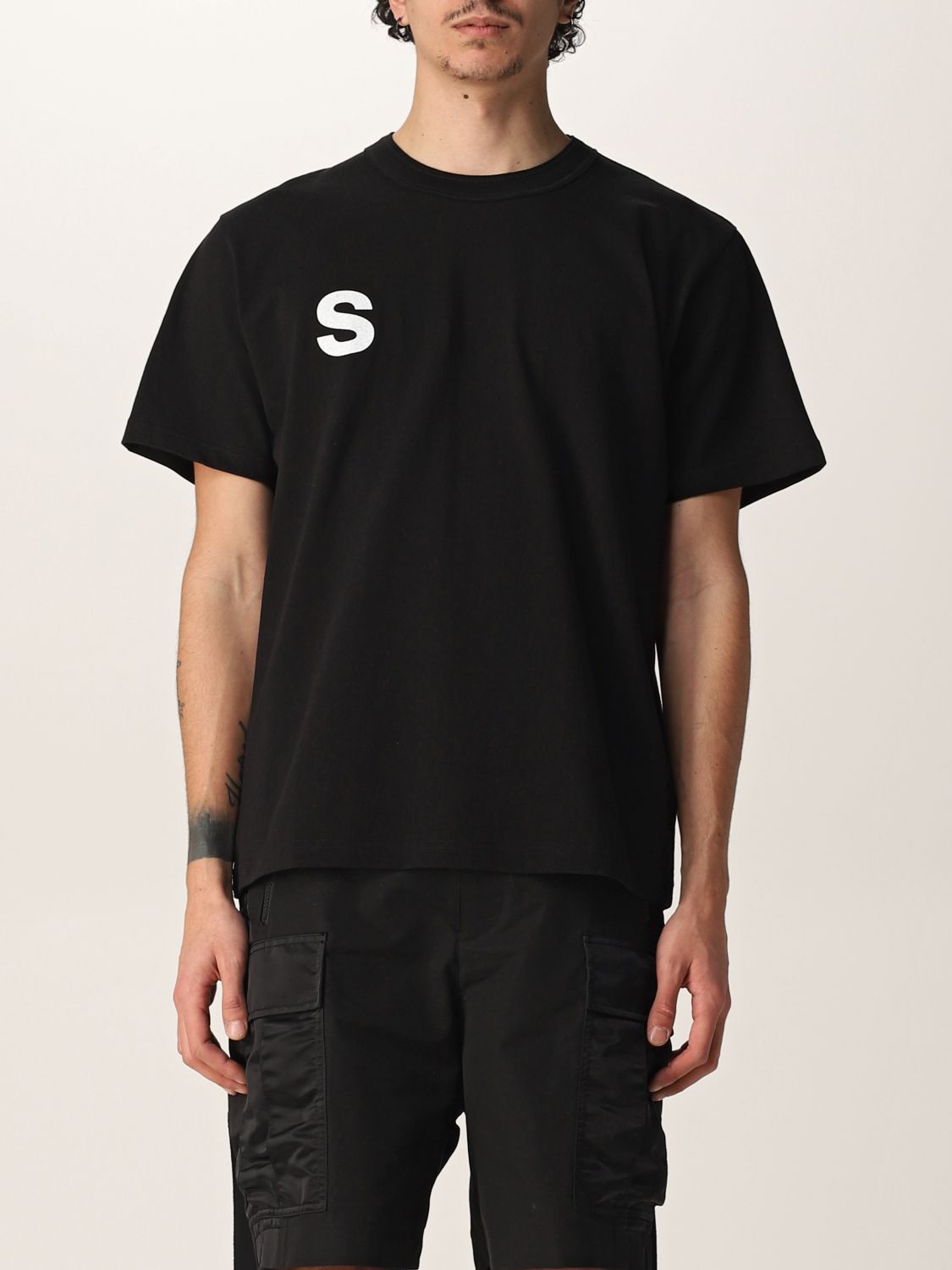 SACAI: t-shirt for man - Black | Sacai t-shirt 220353S online on GIGLIO.COM