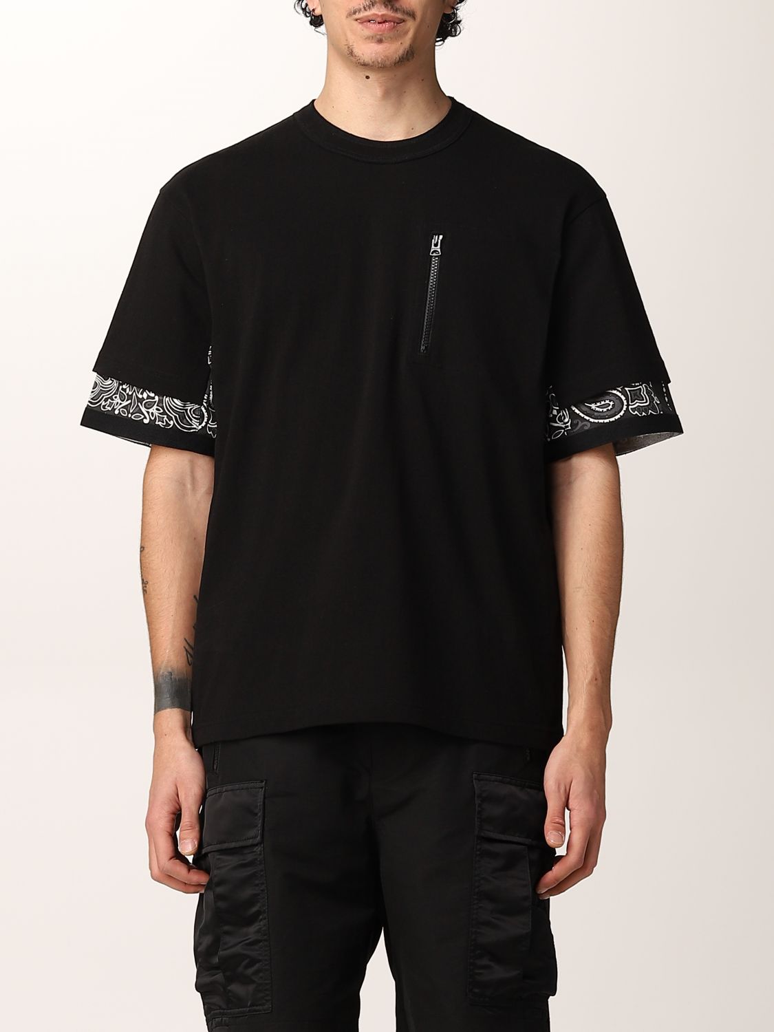 SACAI: t-shirt for man - Black | Sacai t-shirt 2202697M online at ...
