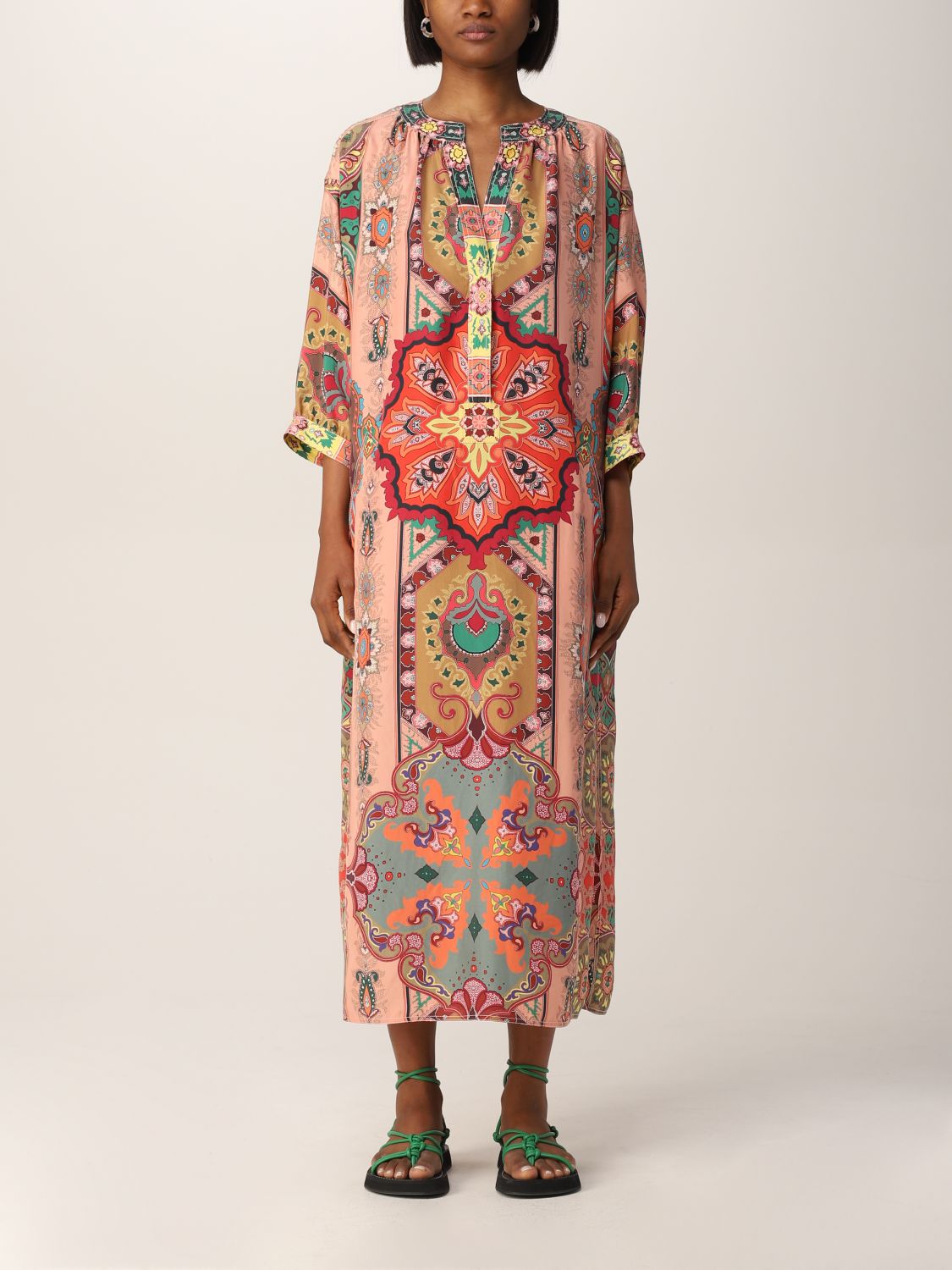 ETRO: habutai silk tunic dress - Multicolor | Etro dress 192844278 ...