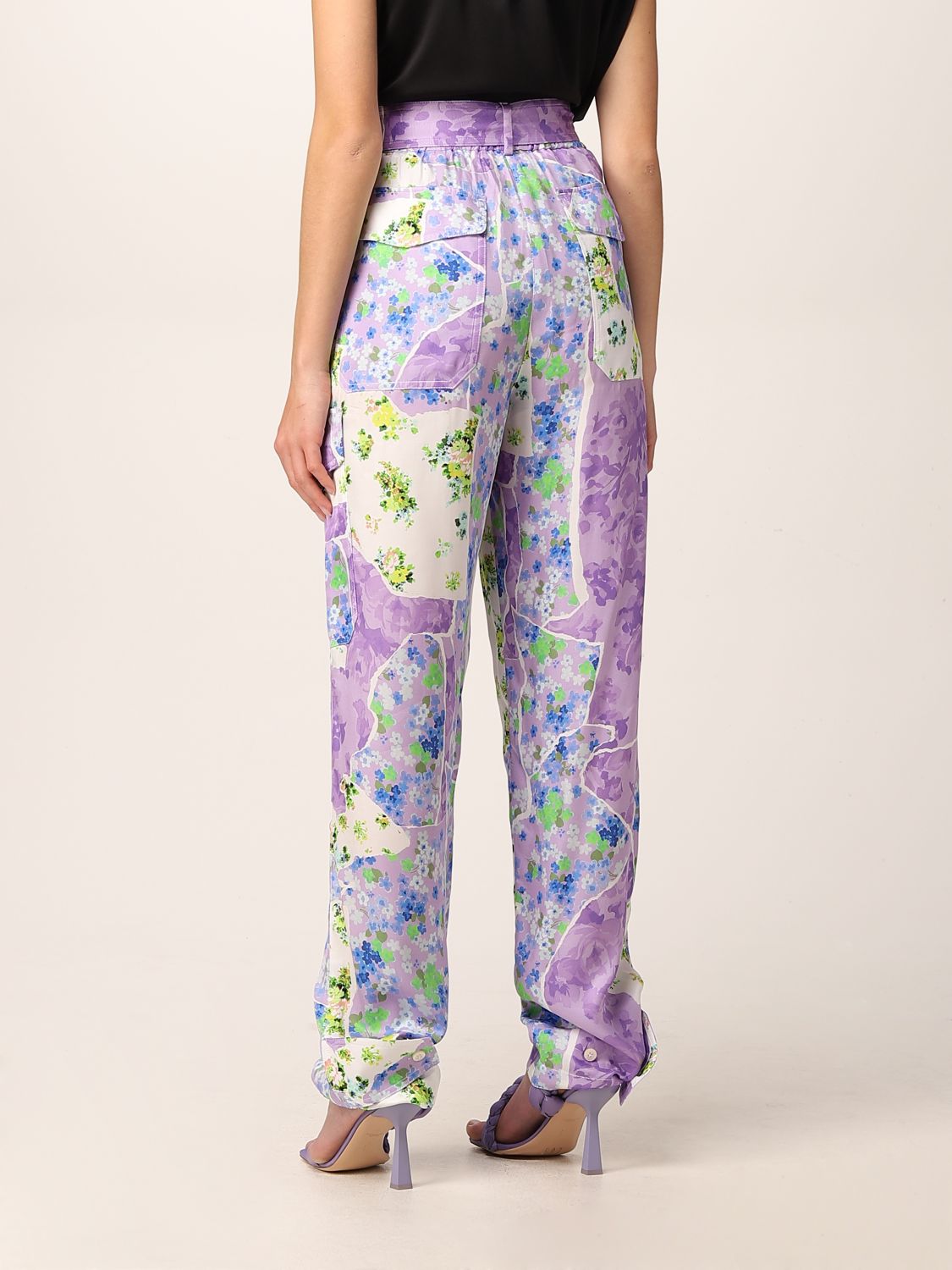 Msgm high-waisted pants with graphic pattern