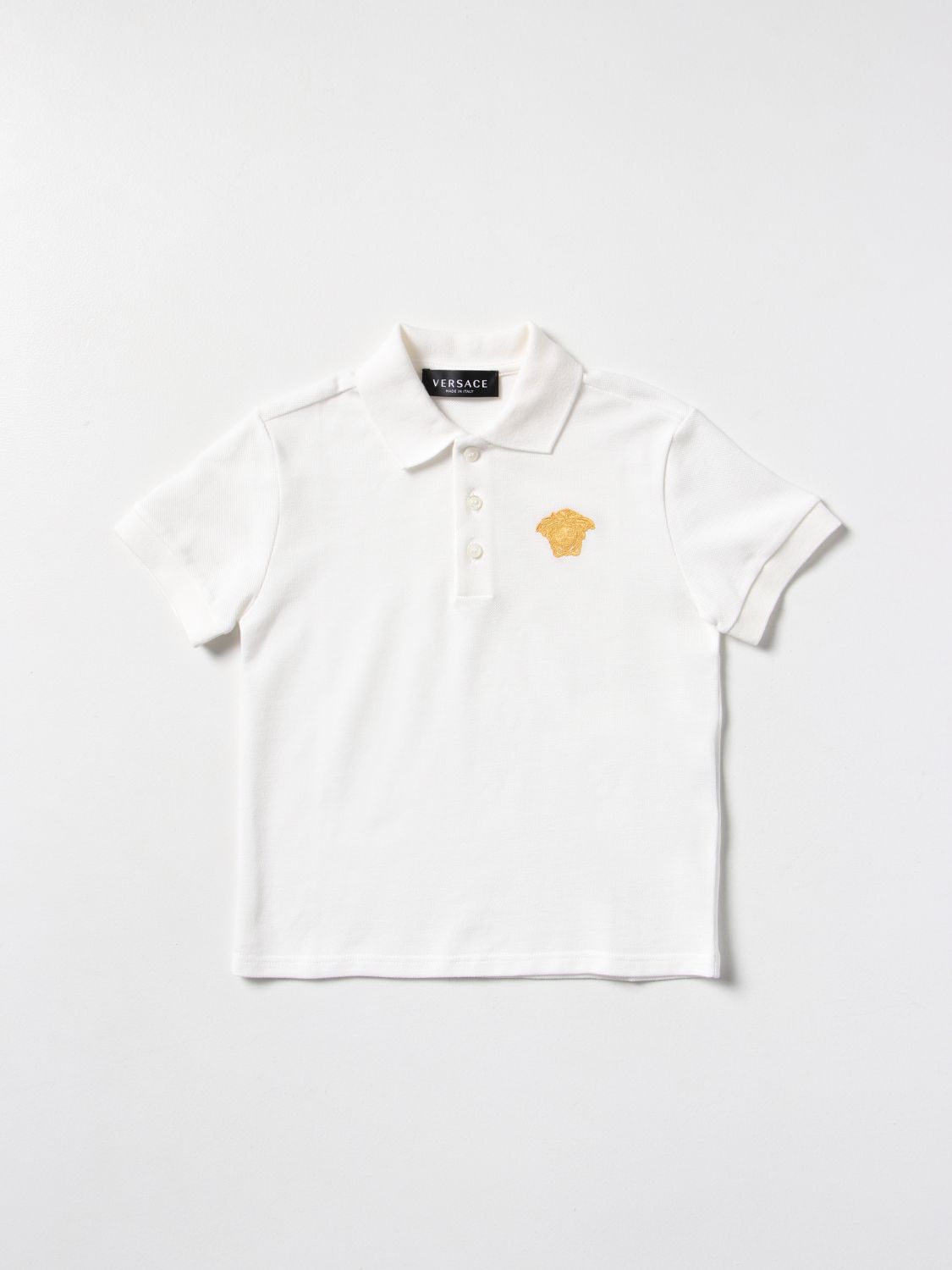 Polo Shirt Young Versace: Versace Young polo shirt with medusa head white 1