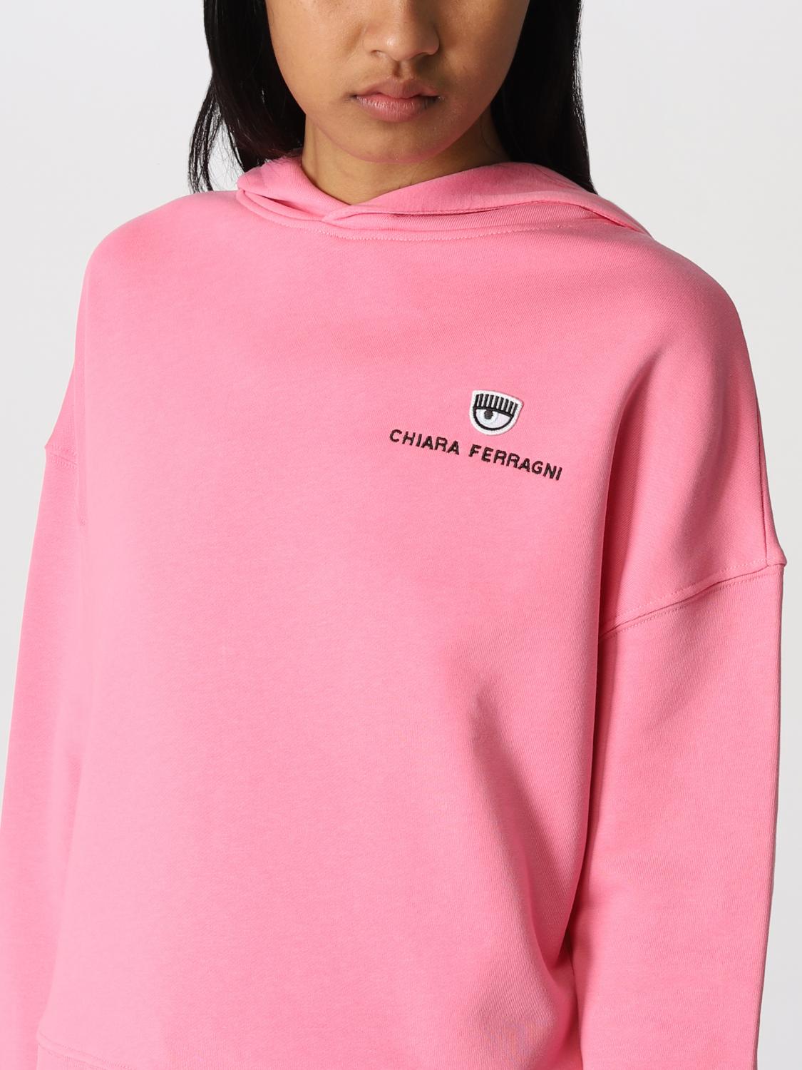 CHIARA FERRAGNI: Felpa in cotone - Fuxia | Felpa Chiara Ferragni  72CBIT18CFT03 GIGLIO.COM