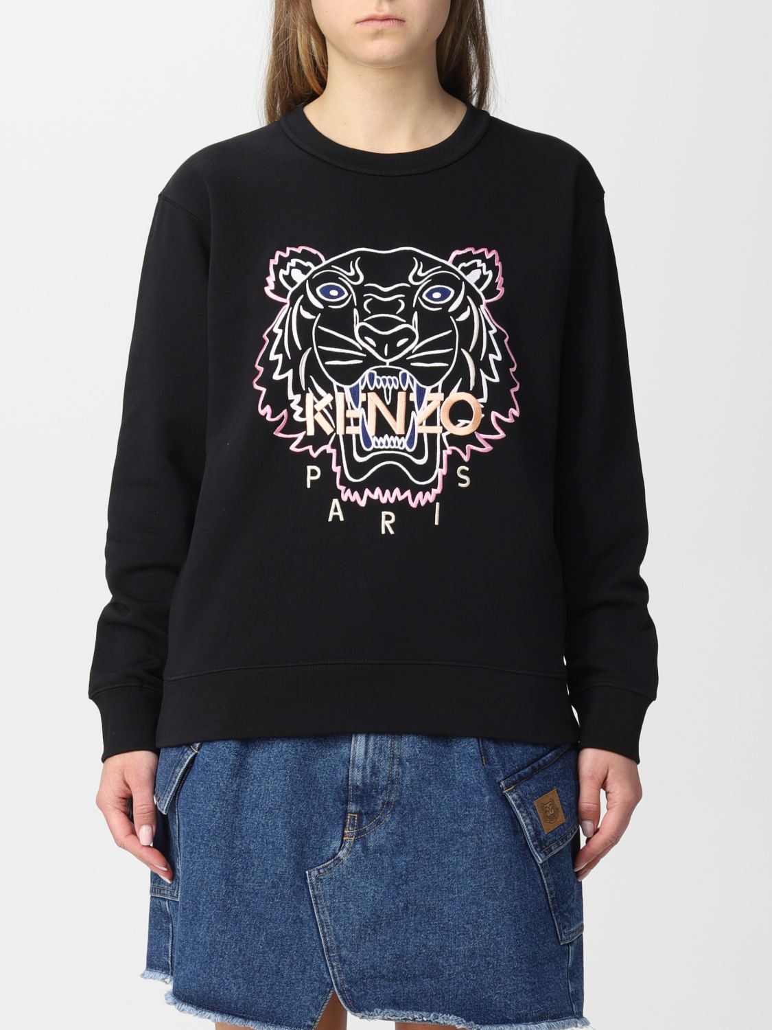 Banzai Silicium Geest KENZO: sweatshirt for woman - Black | Kenzo sweatshirt FC52SW8244XH online  on GIGLIO.COM