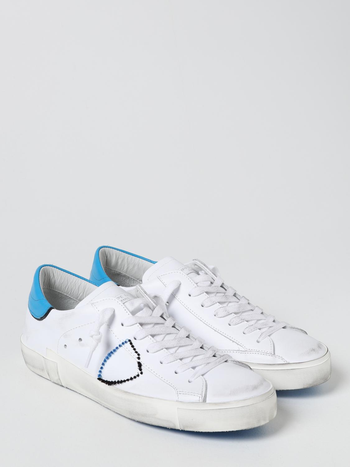 PHILIPPE MODEL: Prsx sneakers in leather - White | Sneakers Philippe Model  PRLU GIGLIO.COM