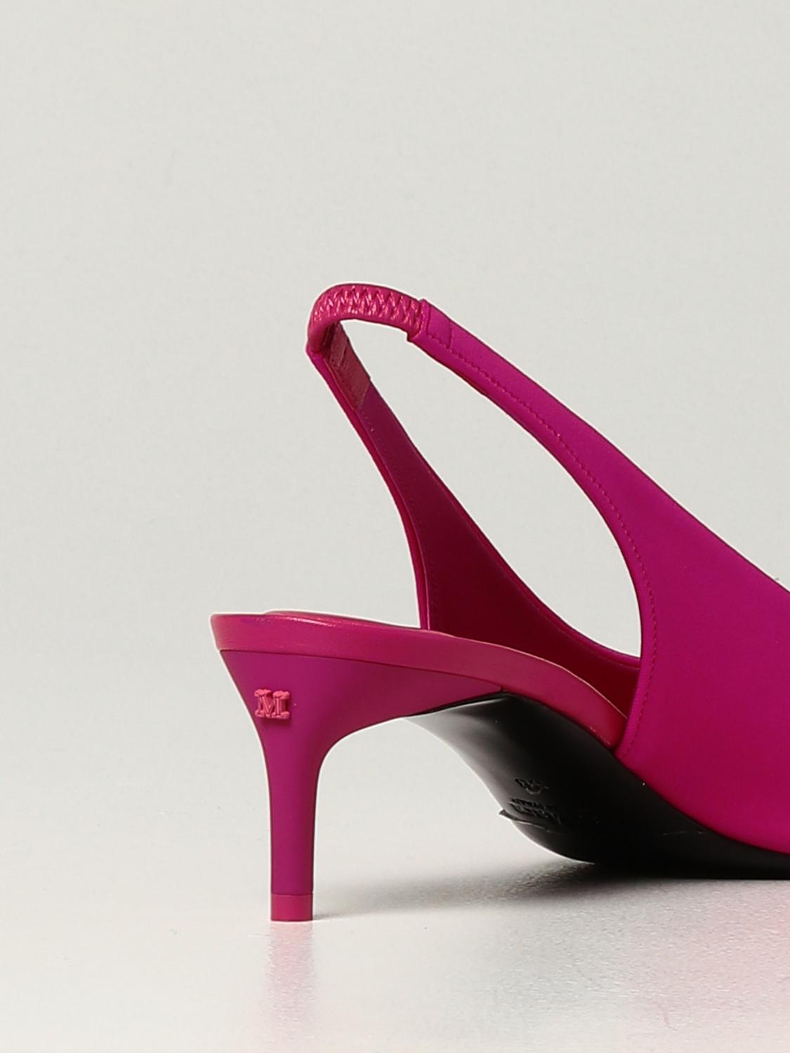 MAX MARA: nylon slingbacks - Fuchsia 