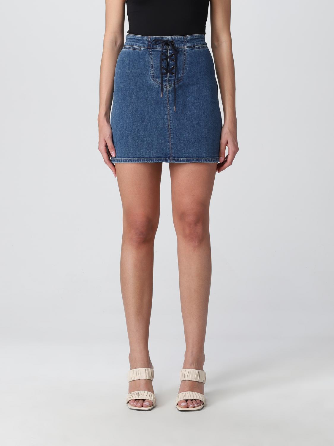 See By Chloé Signature Blue Denim Mini Skirt In Navy