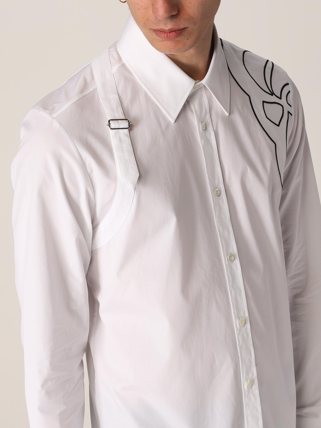 ALEXANDER MCQUEEN: Camisa hombre - Blanco | Camisa Alexander Mcqueen  682290QSN66 GIGLIO.COM