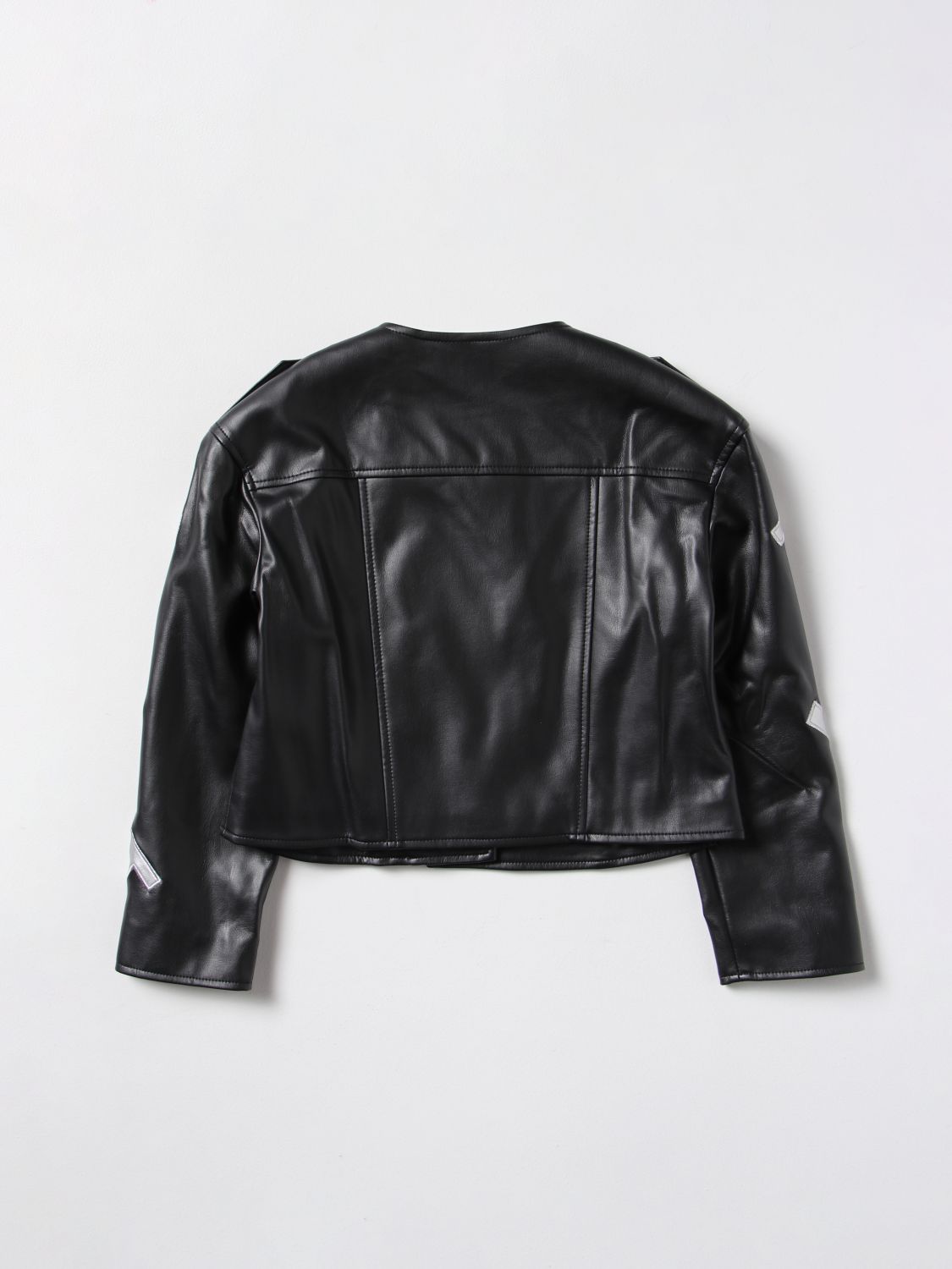 Jacket Twinset: Twinset leather jacket with big logo black 2
