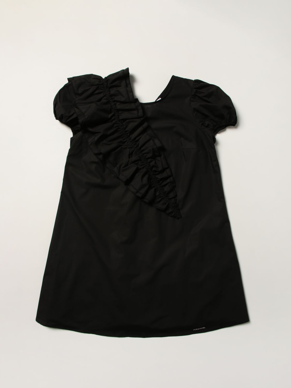 Monnalisa Kids' Mini Dress With Rouches In Black | ModeSens