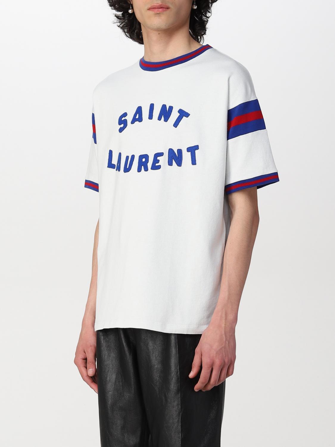 SAINT LAURENT: cotton jersey t-shirt - Ecru | Saint Laurent t-shirt ...