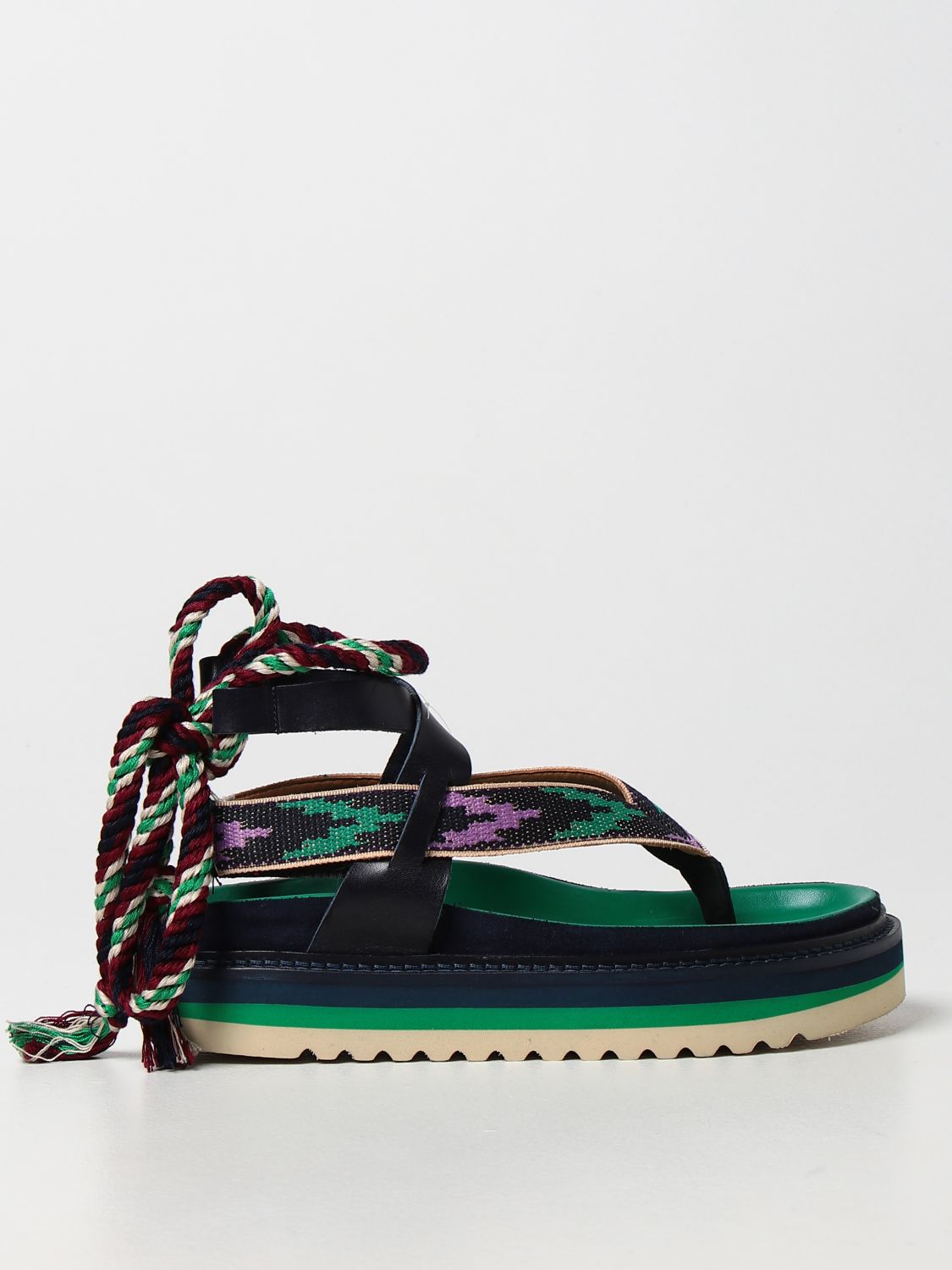 ISABEL MARANT: Edeme sandal - Black | Isabel flat sandals SD090322P061S online on
