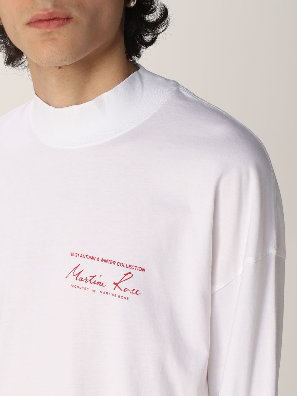 MARTINE ROSE: cotton t-shirt with logo - White  Martine Rose t-shirt  CMR605JC online at