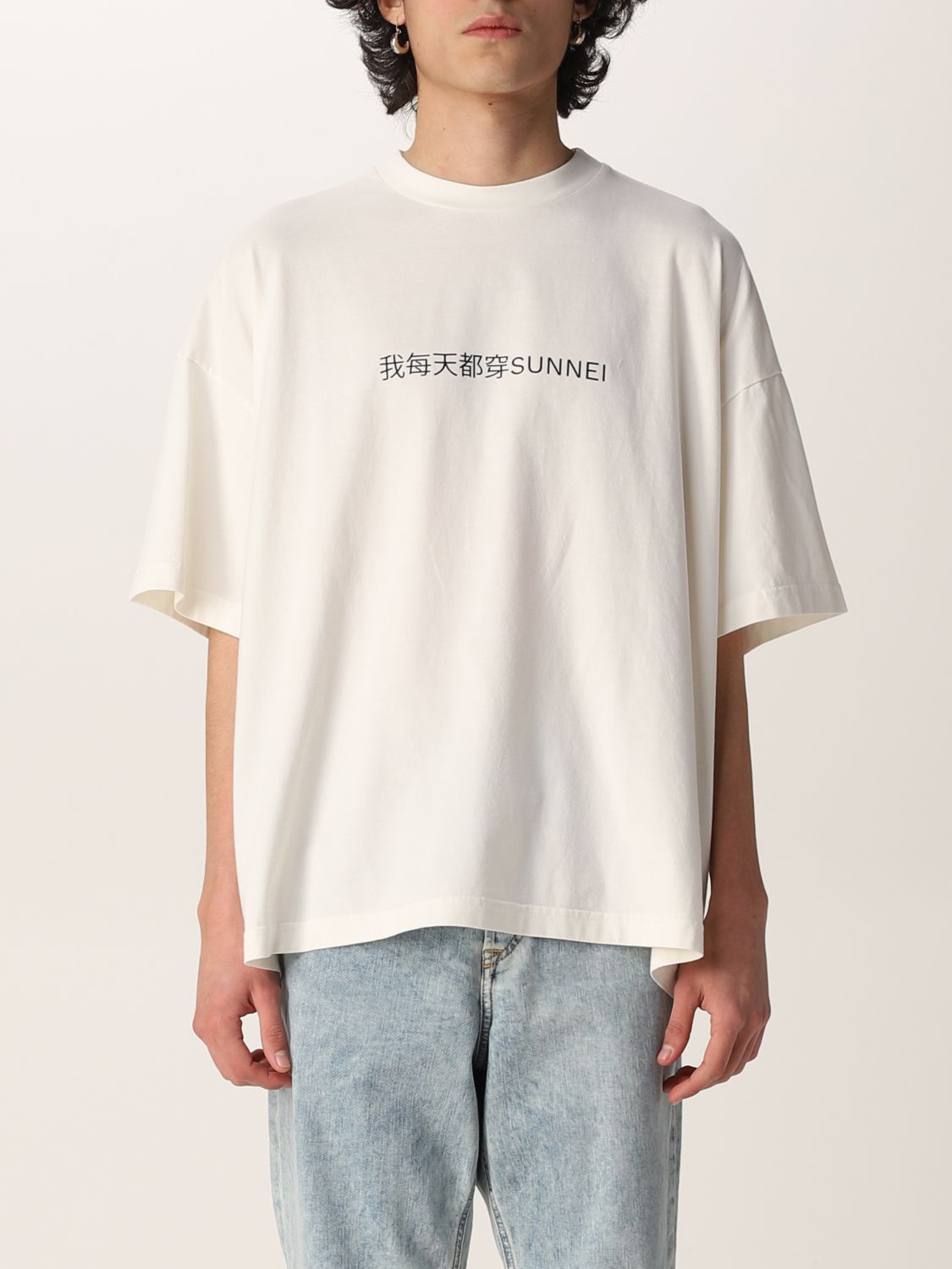 SUNNEI: cotton t-shirt with logo - White | Sunnei t-shirt ...