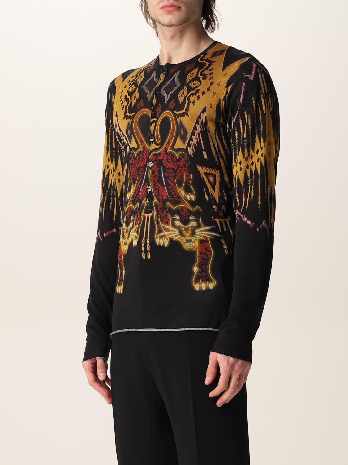 ETRO: ethnic print sweater - Black 