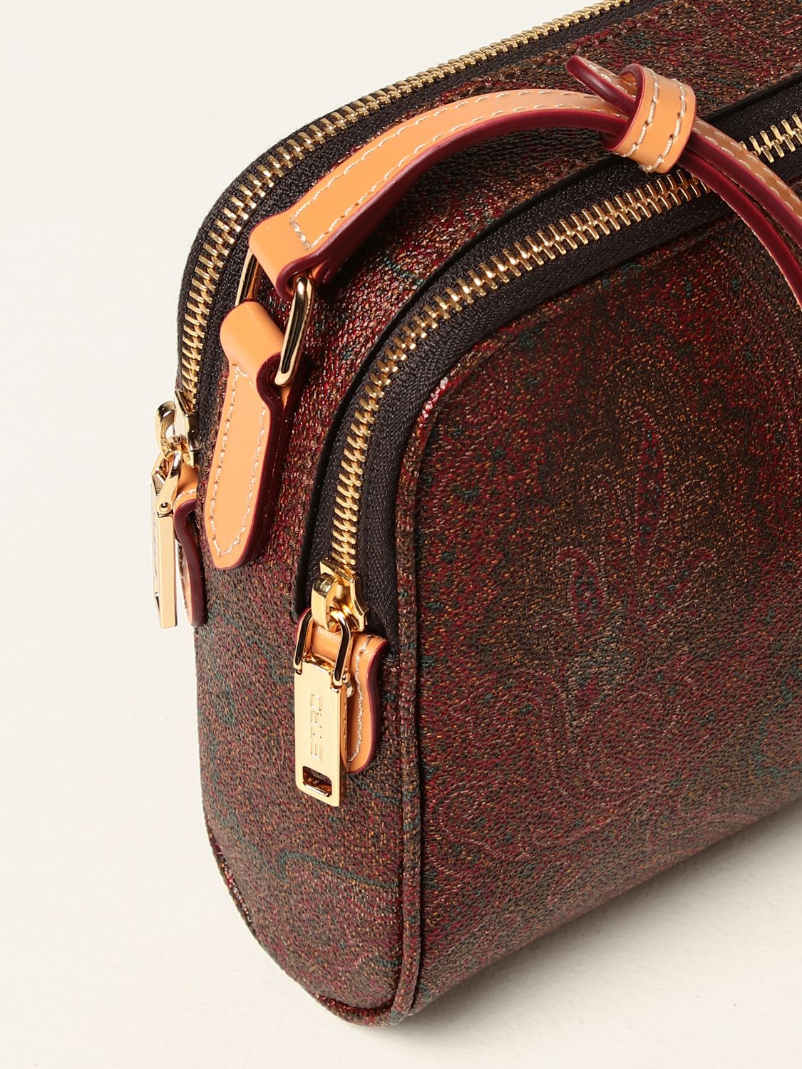 Leather crossbody bag Etro Brown in Leather - 25105791