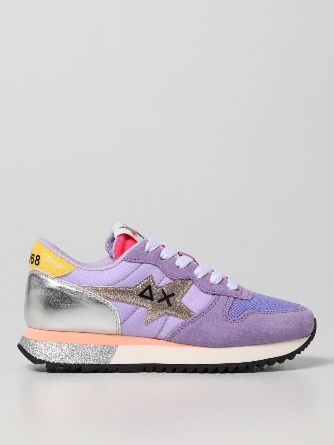 Sun 68 Sneakers In Suede And Nylon In Lilac | ModeSens