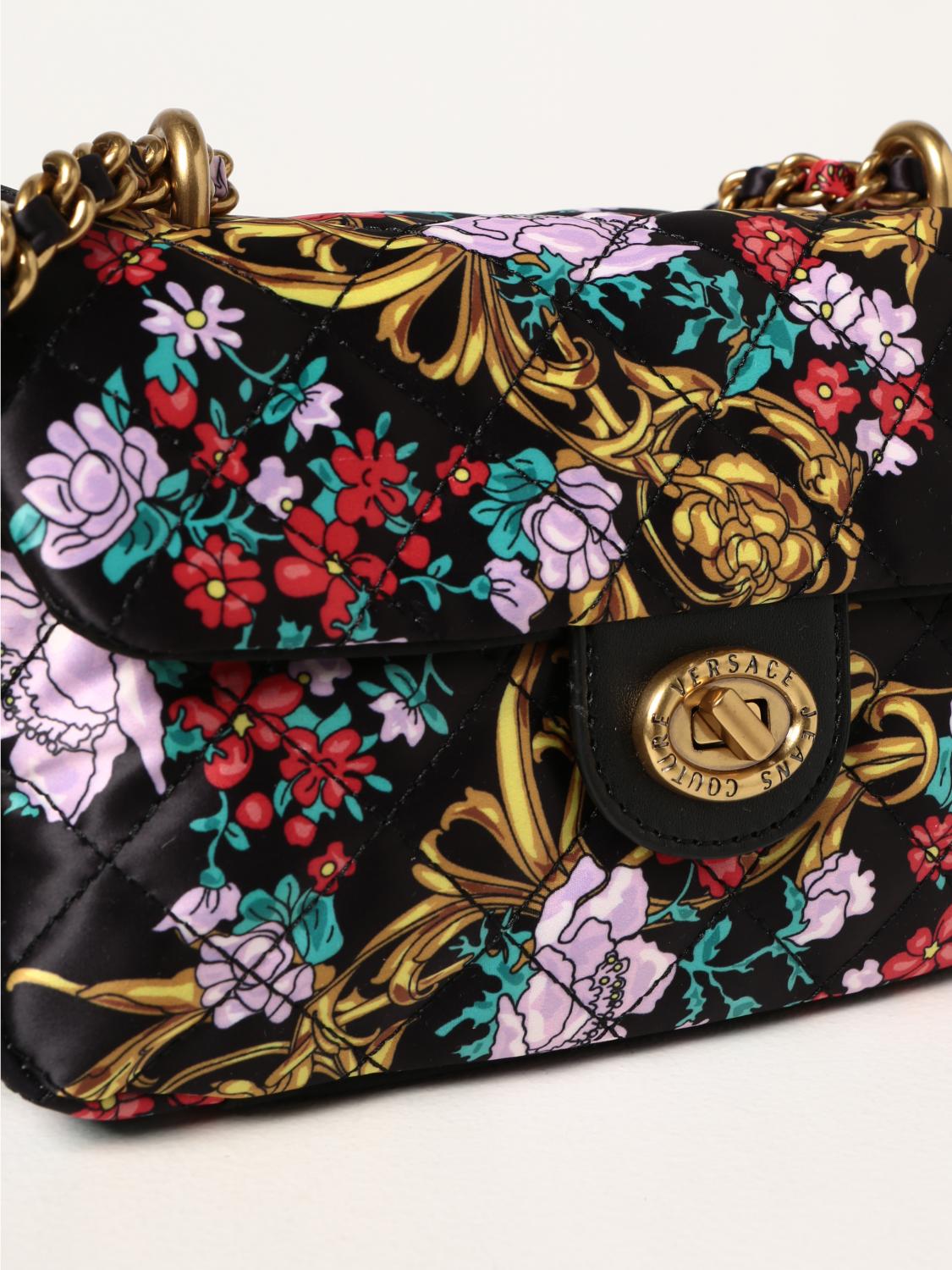 VERSACE JEANS COUTURE bag in printed satin Black Versace Jeans