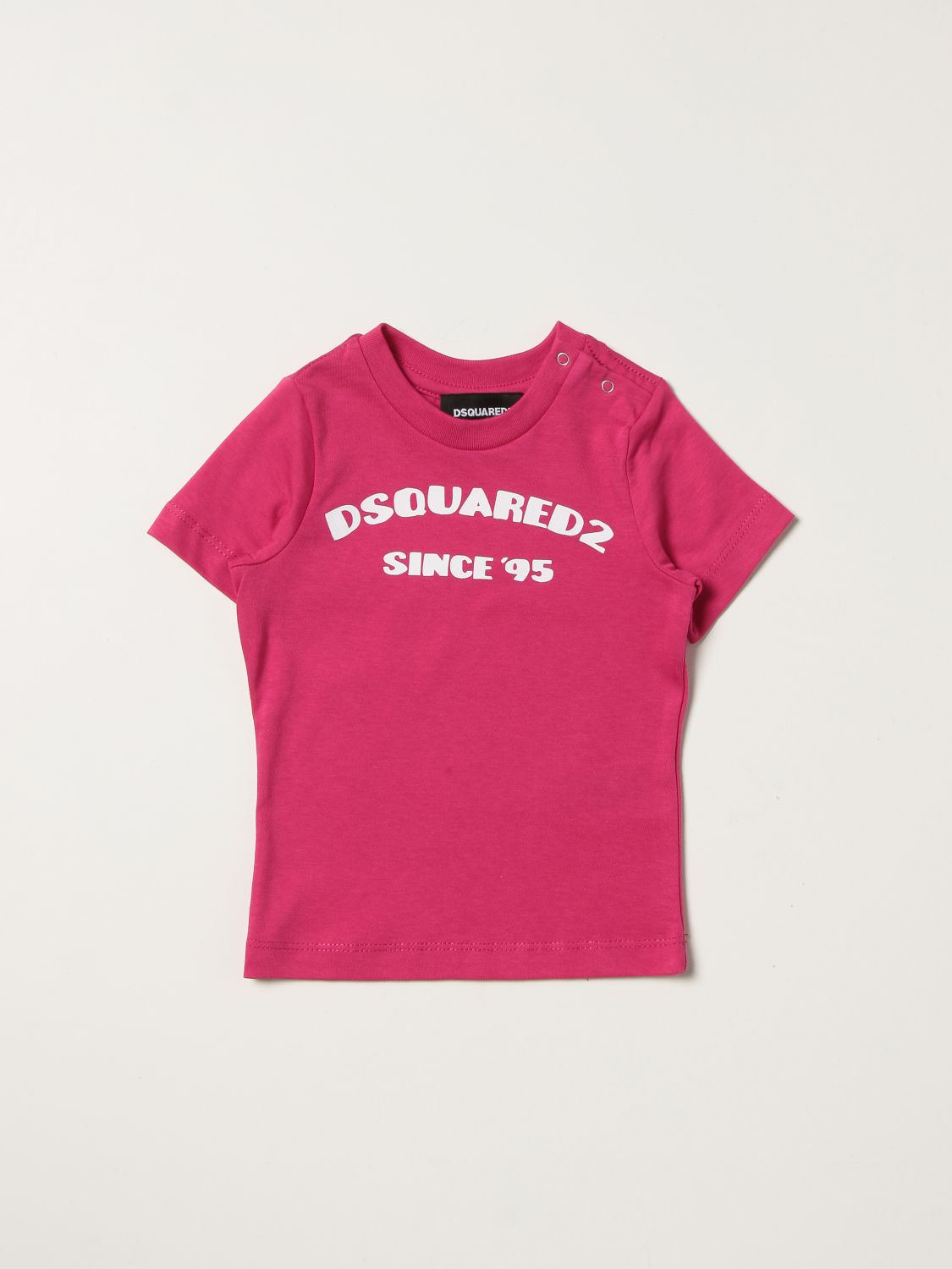 T-shirt Dsquared2 Junior: T-shirt Dsquared2 Junior in cotone con logo rosa 1