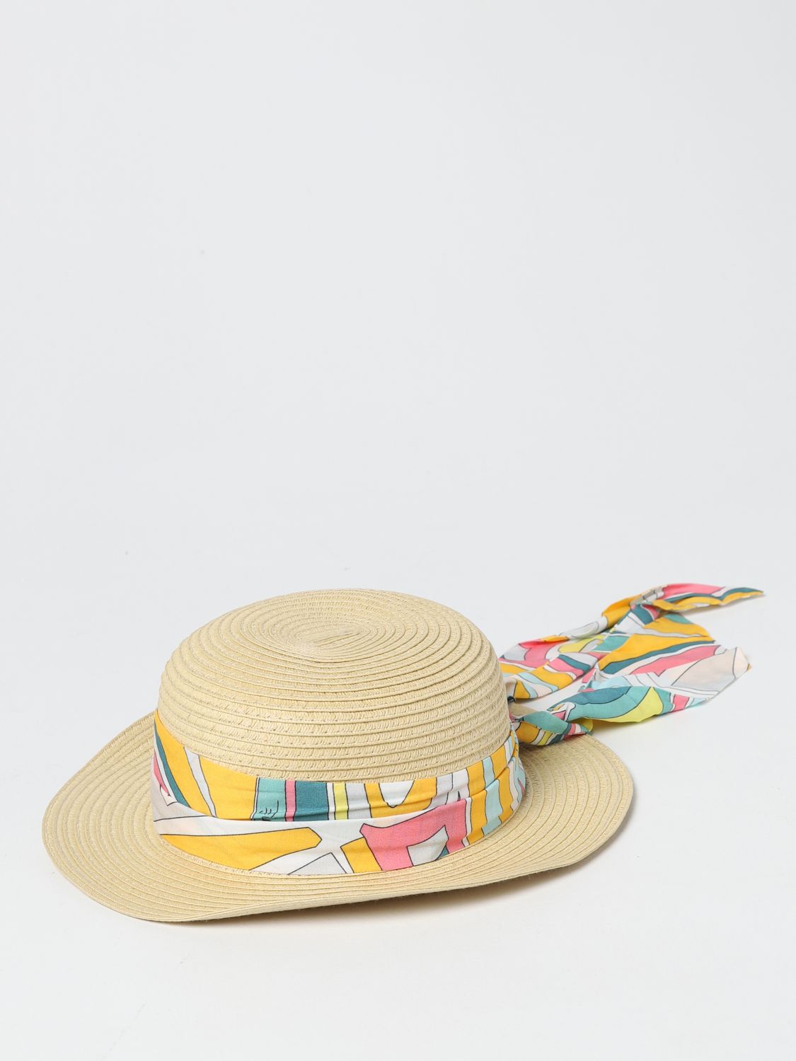 Girls' hats Emilio Pucci: Emilio Pucci hat with printed ribbon green 1