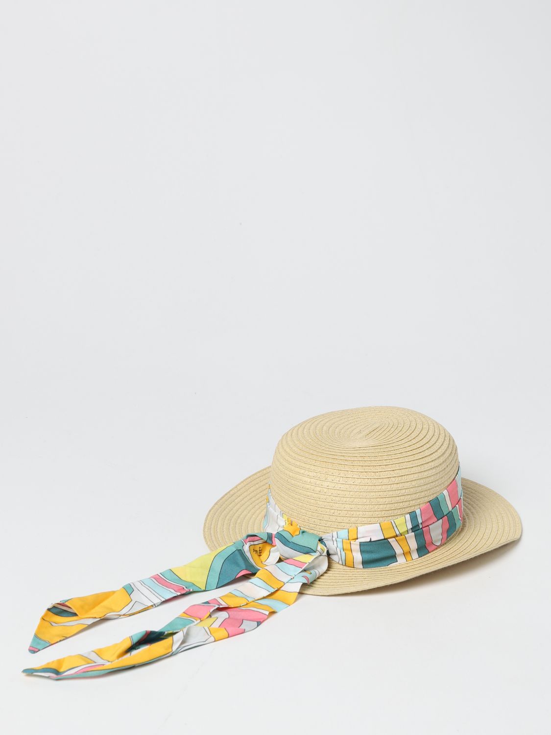 Girls' hats Emilio Pucci: Emilio Pucci hat with printed ribbon green 2