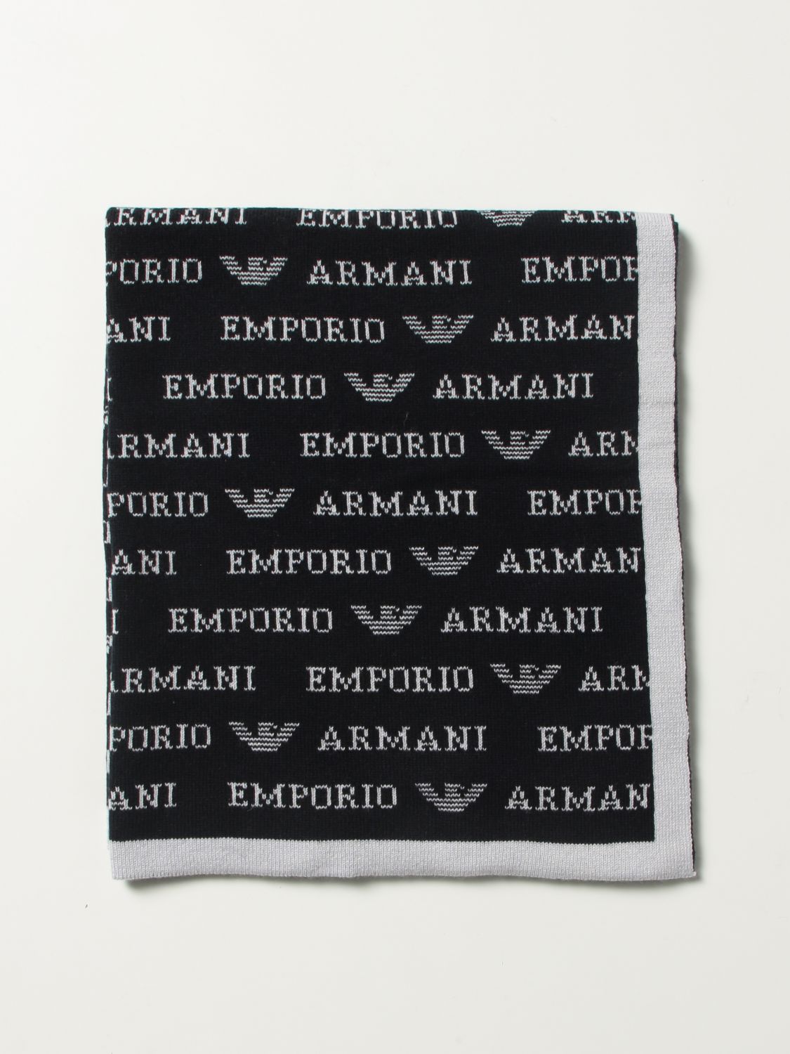 Copertina Emporio Armani: Coperta Emporio Armani in lana seta e cashmere blue 1