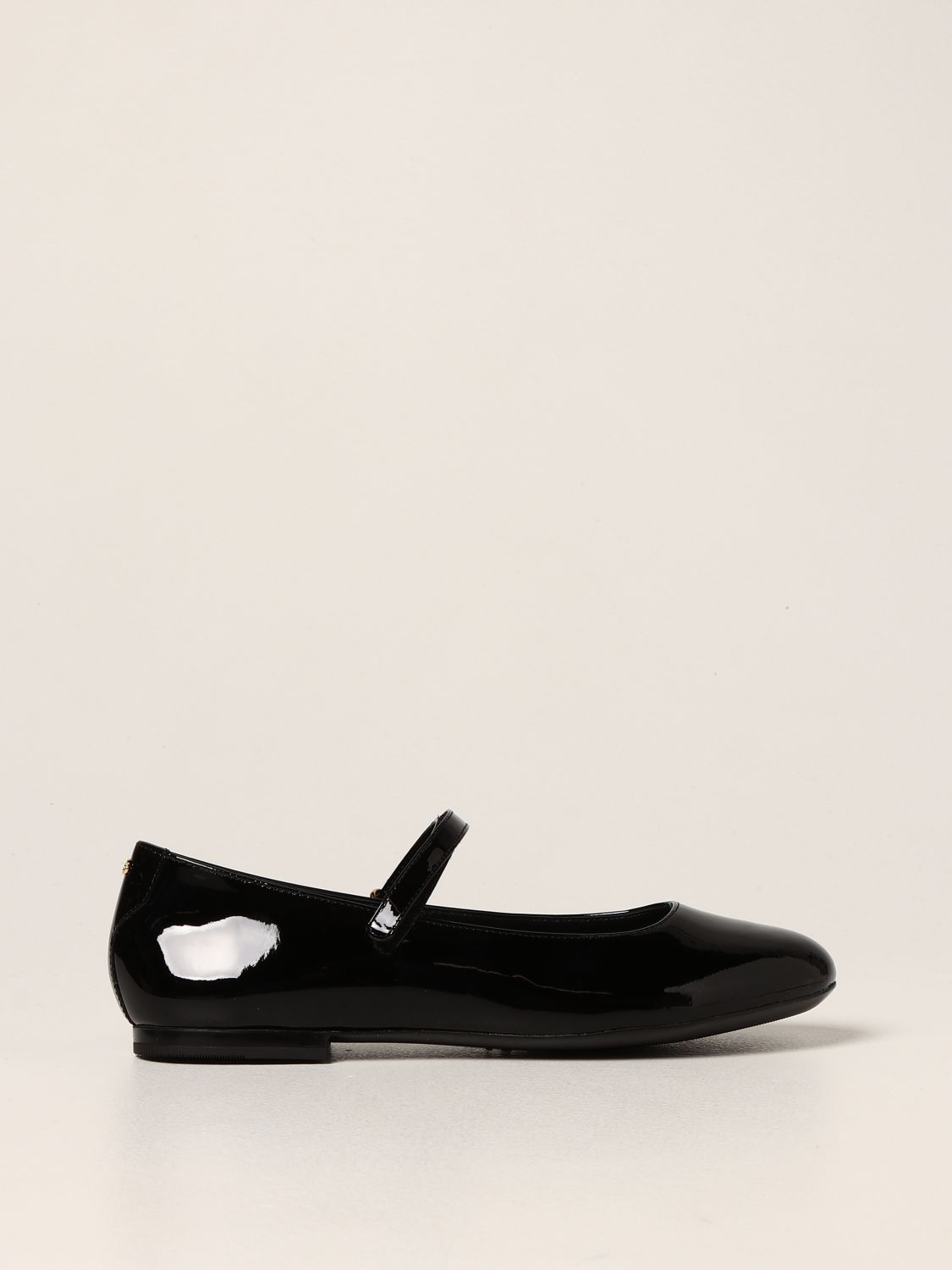 DOLCE & GABBANA: patent leather ballerinas - Black | Dolce & Gabbana ...