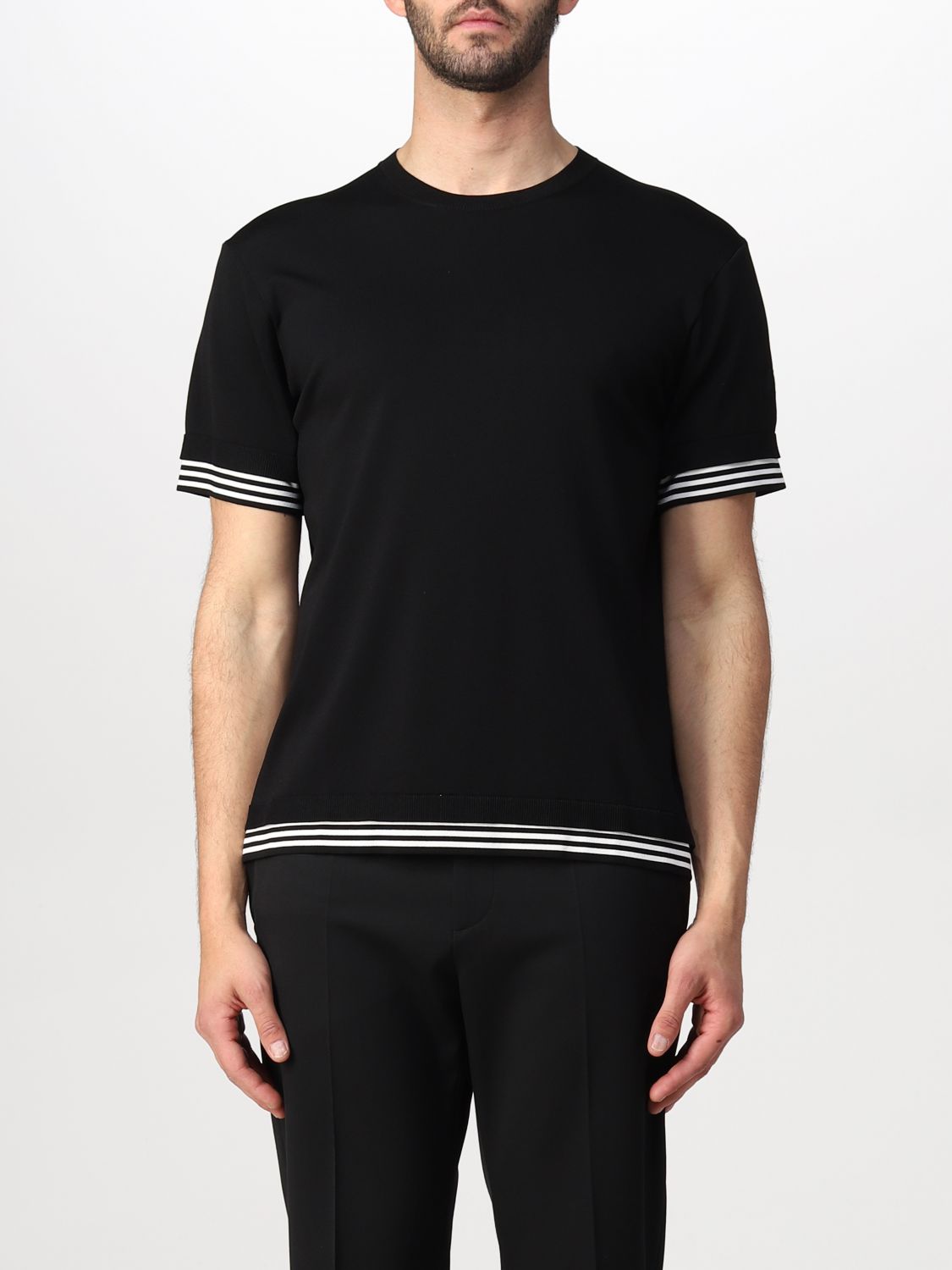 NEIL BARRETT: t-shirt for man - Black | Neil Barrett t-shirt ...